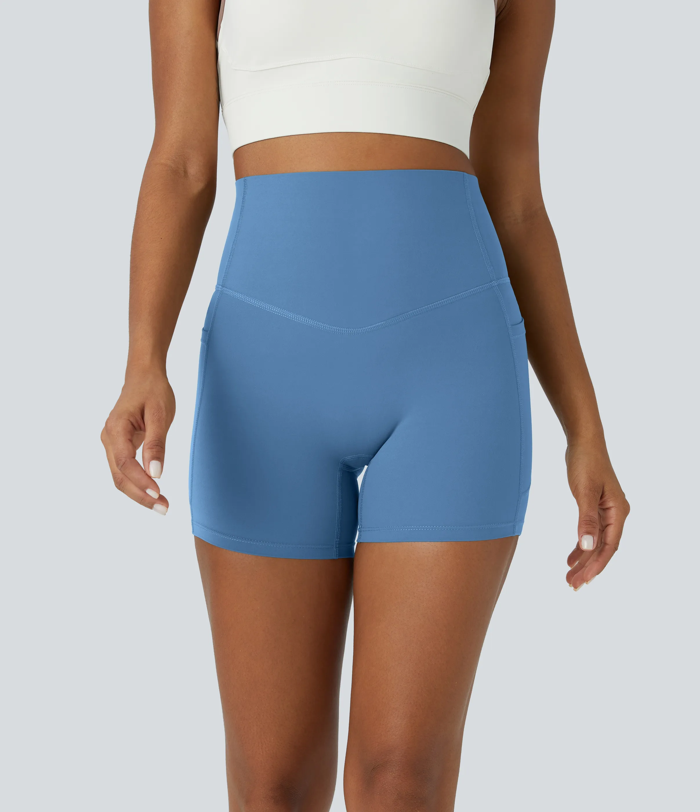Halara Shorts de ciclista UltraSculpt™ moldeadores de abdomen de tiro alto y bolsillos laterales 12.5cm - Pacific Coast - L sold by Halara product image thumbnail 4