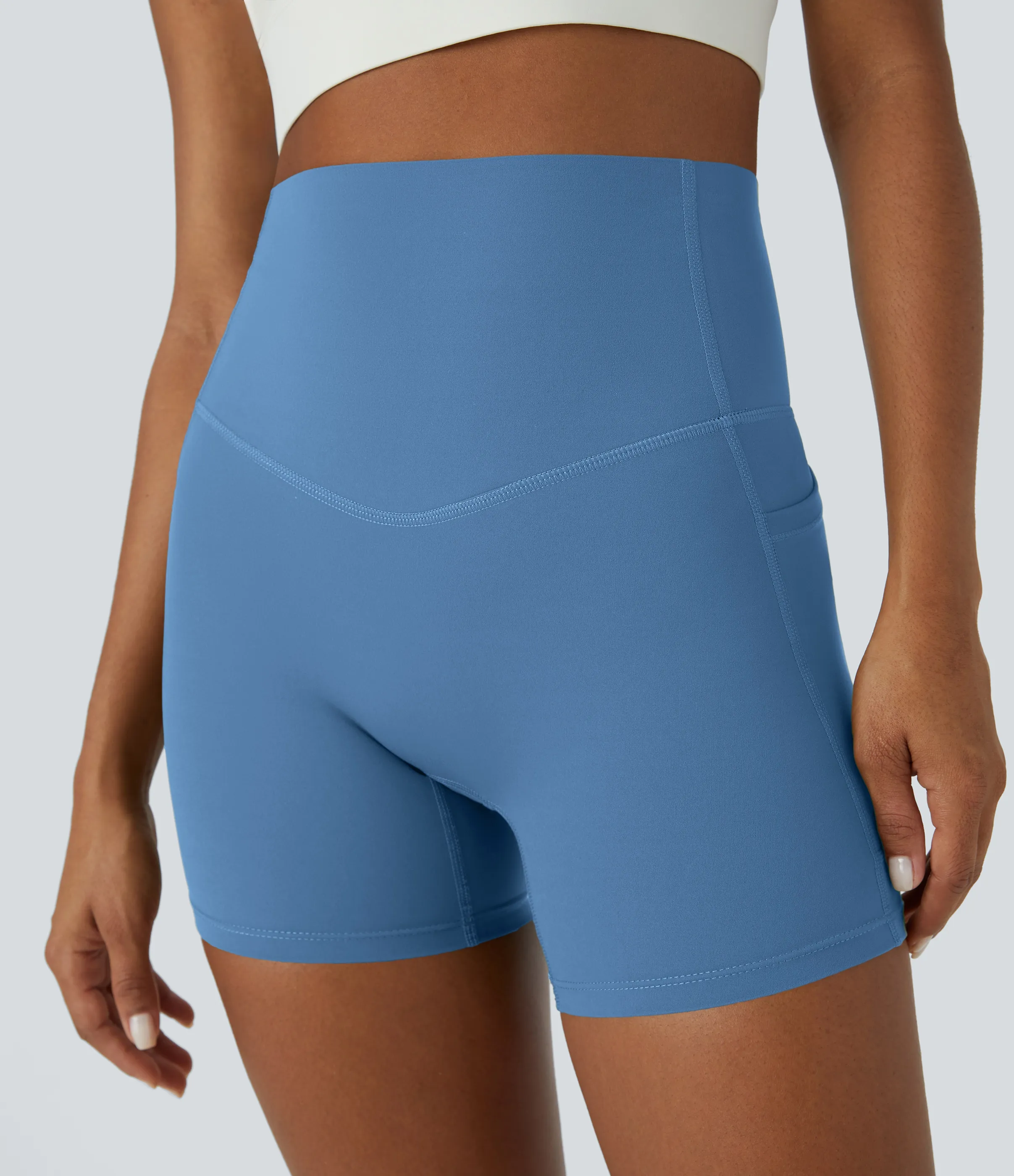 Halara Shorts de ciclista UltraSculpt™ moldeadores de abdomen de tiro alto y bolsillos laterales 12.5cm - Pacific Coast - L sold by Halara product image thumbnail 5