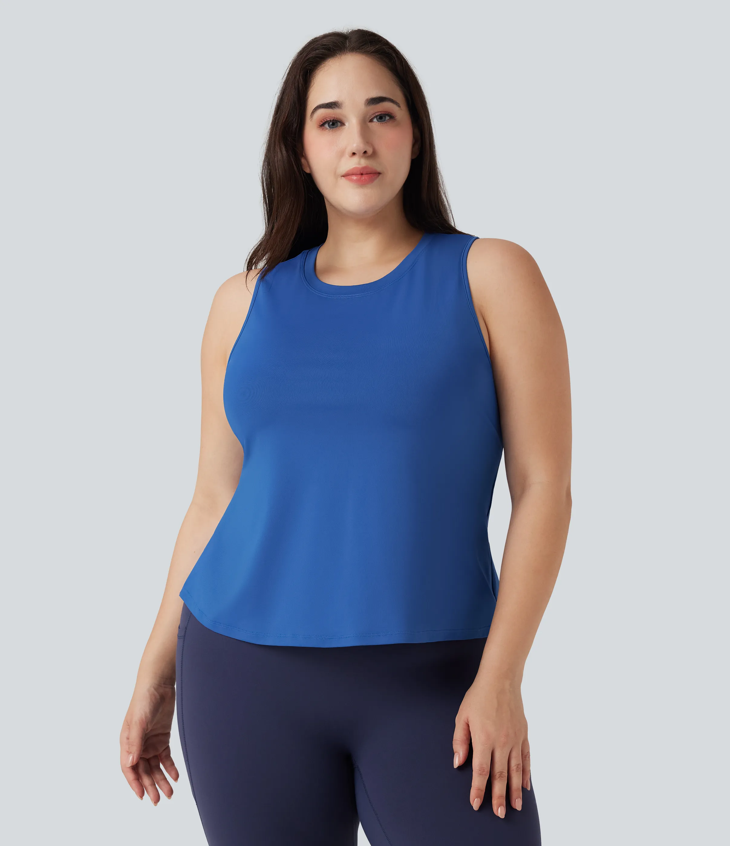Halara Top sin manga talla grande yoga unicolor dobladillo cruzado abertura - Nebulas Blue - 2X sold by Halara product image thumbnail 3