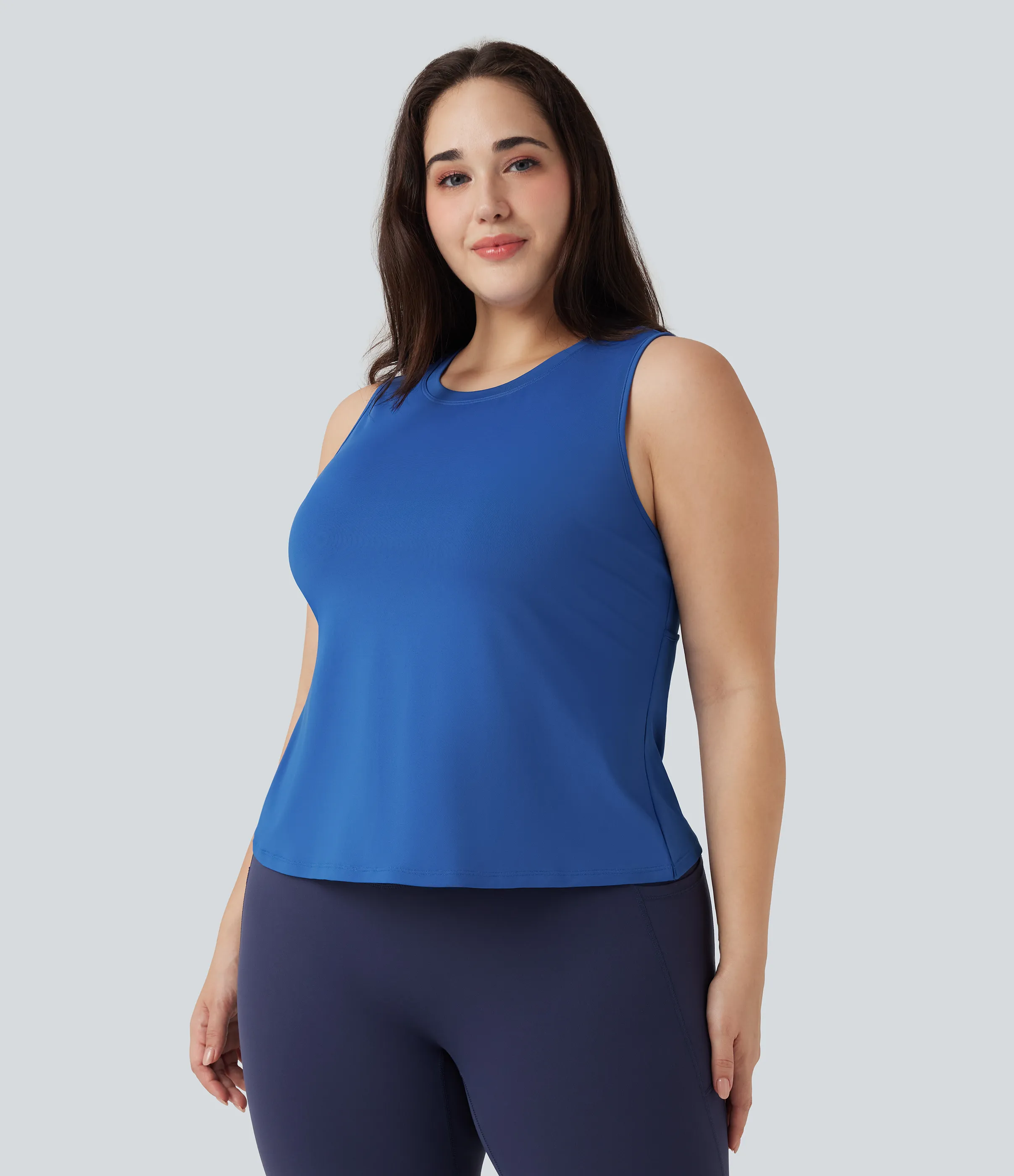 Halara Top sin manga talla grande yoga unicolor dobladillo cruzado abertura - Nebulas Blue - 2X sold by Halara product image thumbnail 4