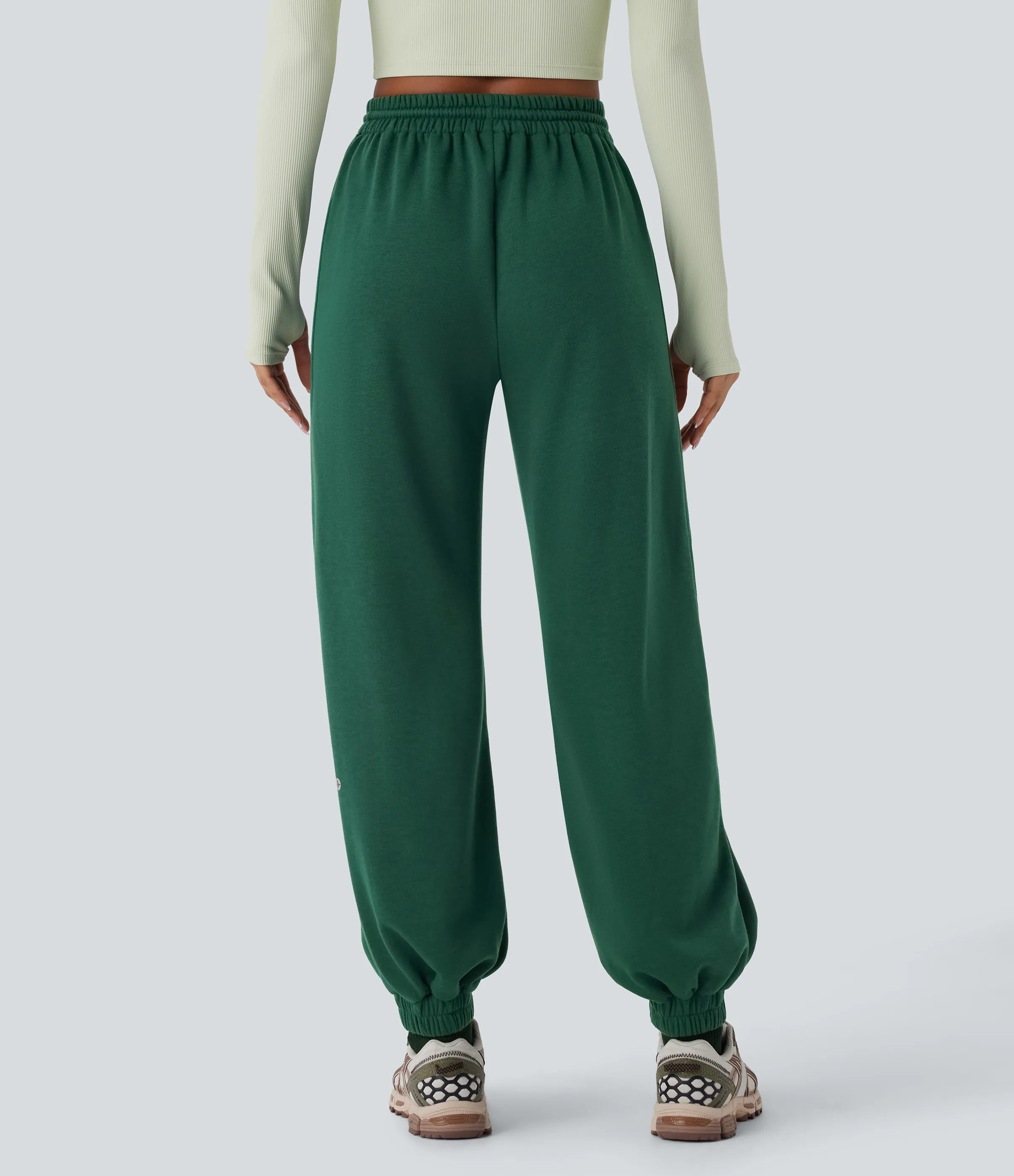 Halara Joggers tiro alto bolsillo lateral cordón ajustable - Posy Green - M(regular) sold by Halara product image thumbnail 3