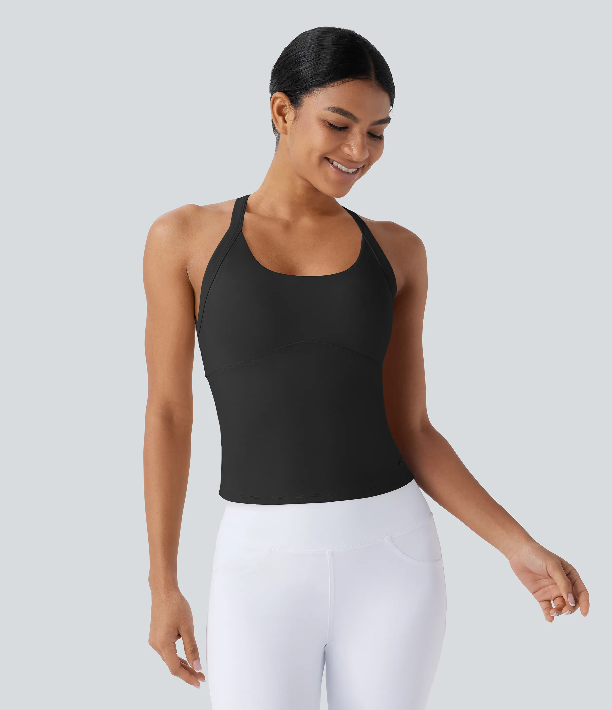 Halara Top de yoga SoftlyZero™ Plush afelpado con abertura en copas D-F - Black - XS sold by Halara product image thumbnail 3