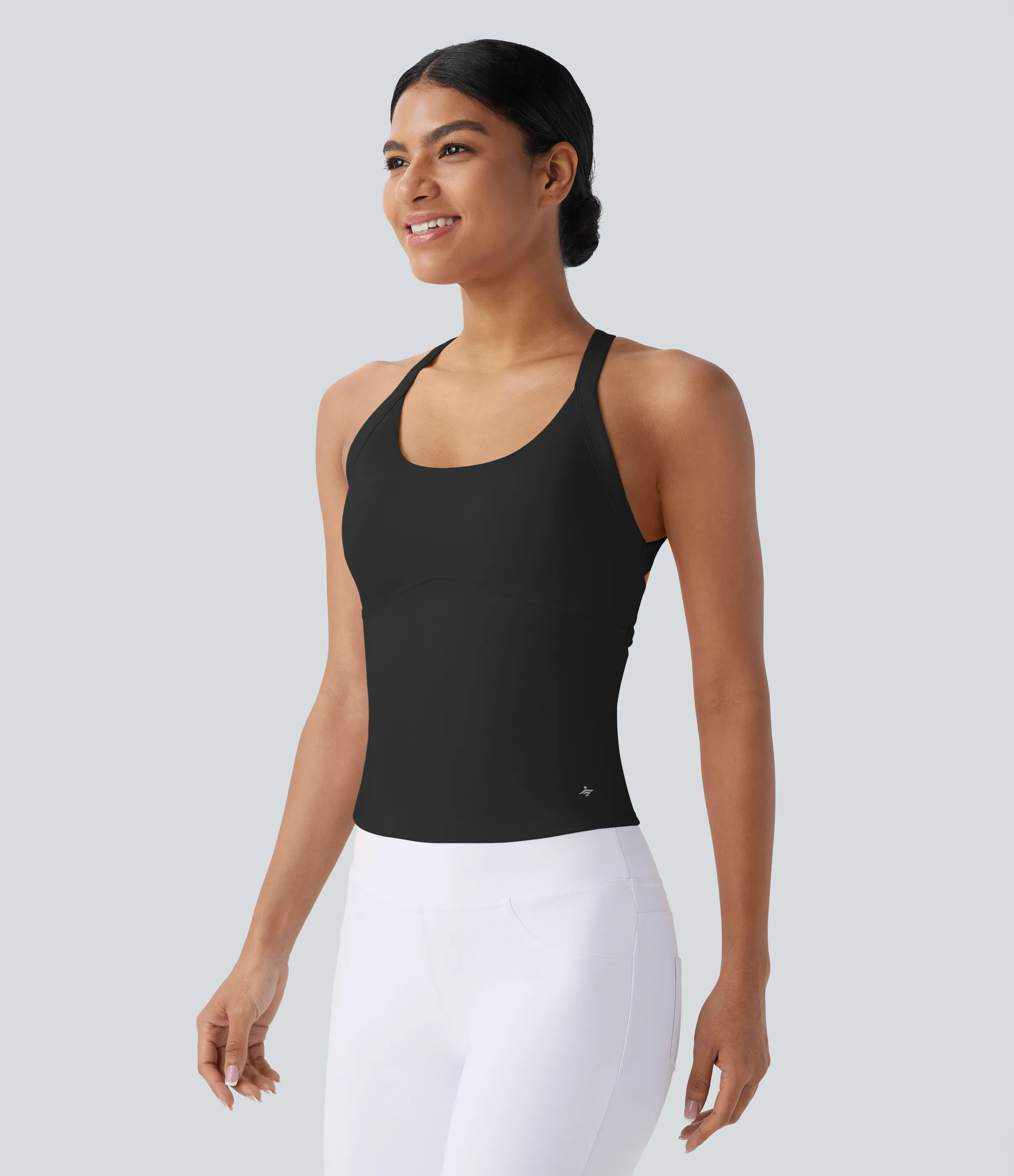 Halara Top de yoga SoftlyZero™ Plush afelpado con abertura en copas D-F - Black - XS sold by Halara product image thumbnail 4