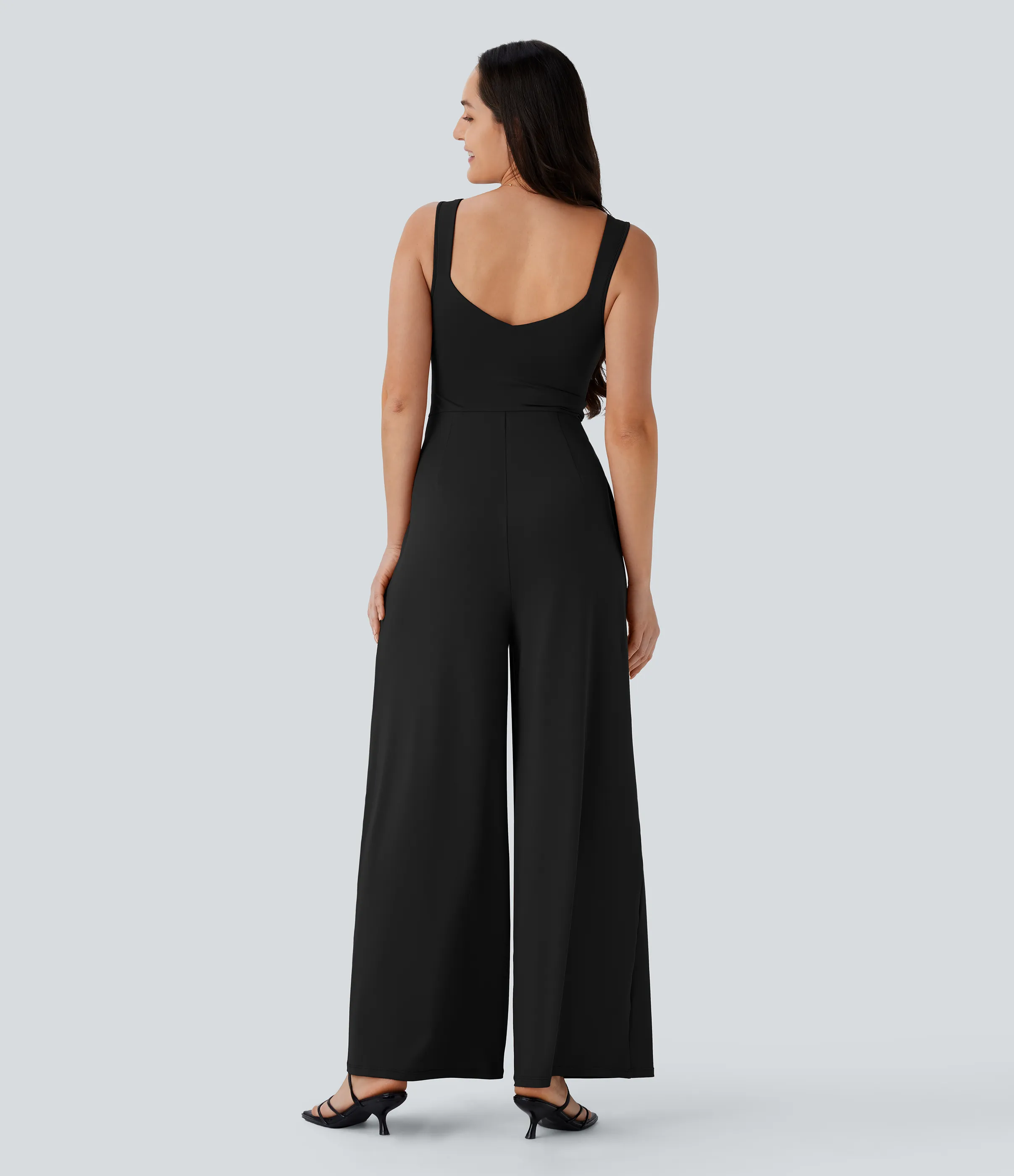 Halara Jumpsuit casual sin mangas con espalda en U y bolsillos - Black - M(tall) sold by Halara product image thumbnail 3
