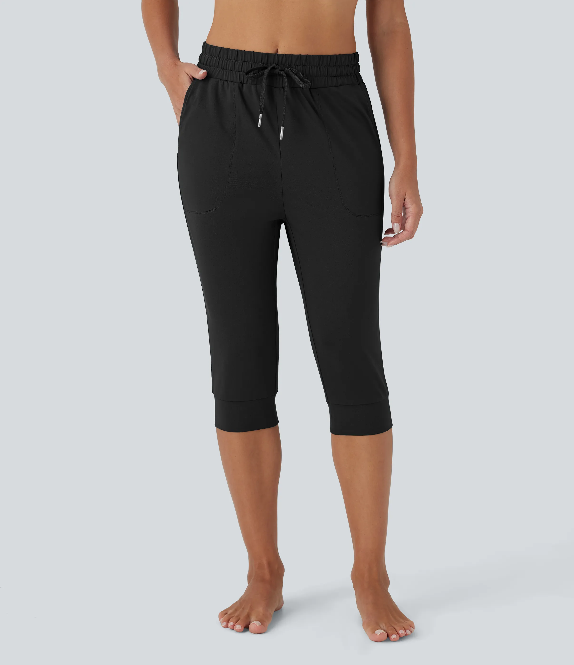 Halara Joggers baile tiro alto cordón ajustable bolsillo lateral - Black - M sold by Halara