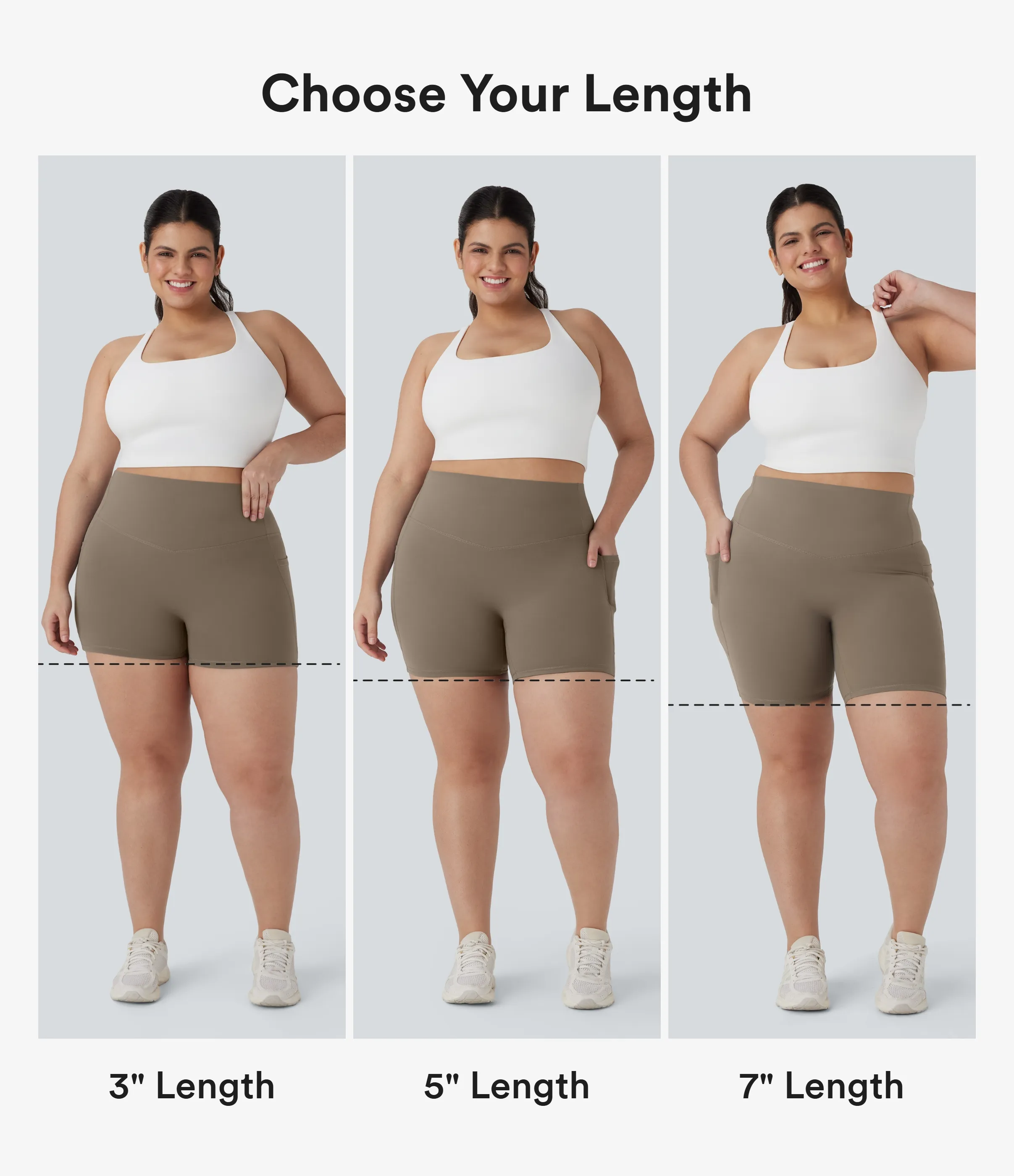 Halara Shorts biker Halara UltraSculpt™ moldeadores de tiro alto con bolsillos laterales para tallas grandes en longitud 17.5cm - Dawn Brown - 2X sold by Halara product image thumbnail 3