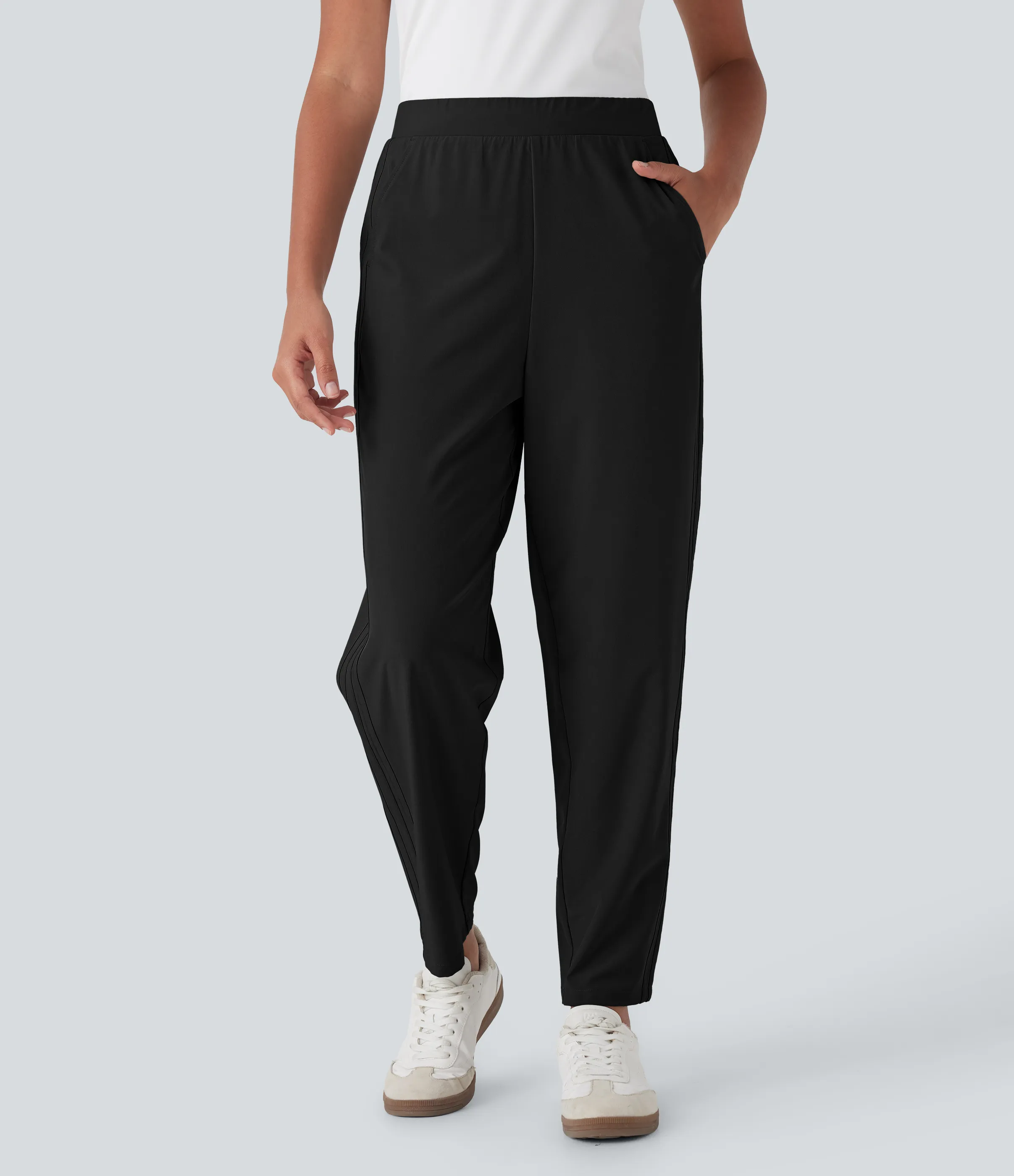 Halara Pantalones de viaje Breezeful™ ajustados de tiro alto de secado rápido con bolsillos laterales - Black - XS(regular) sold by Halara product image thumbnail 3