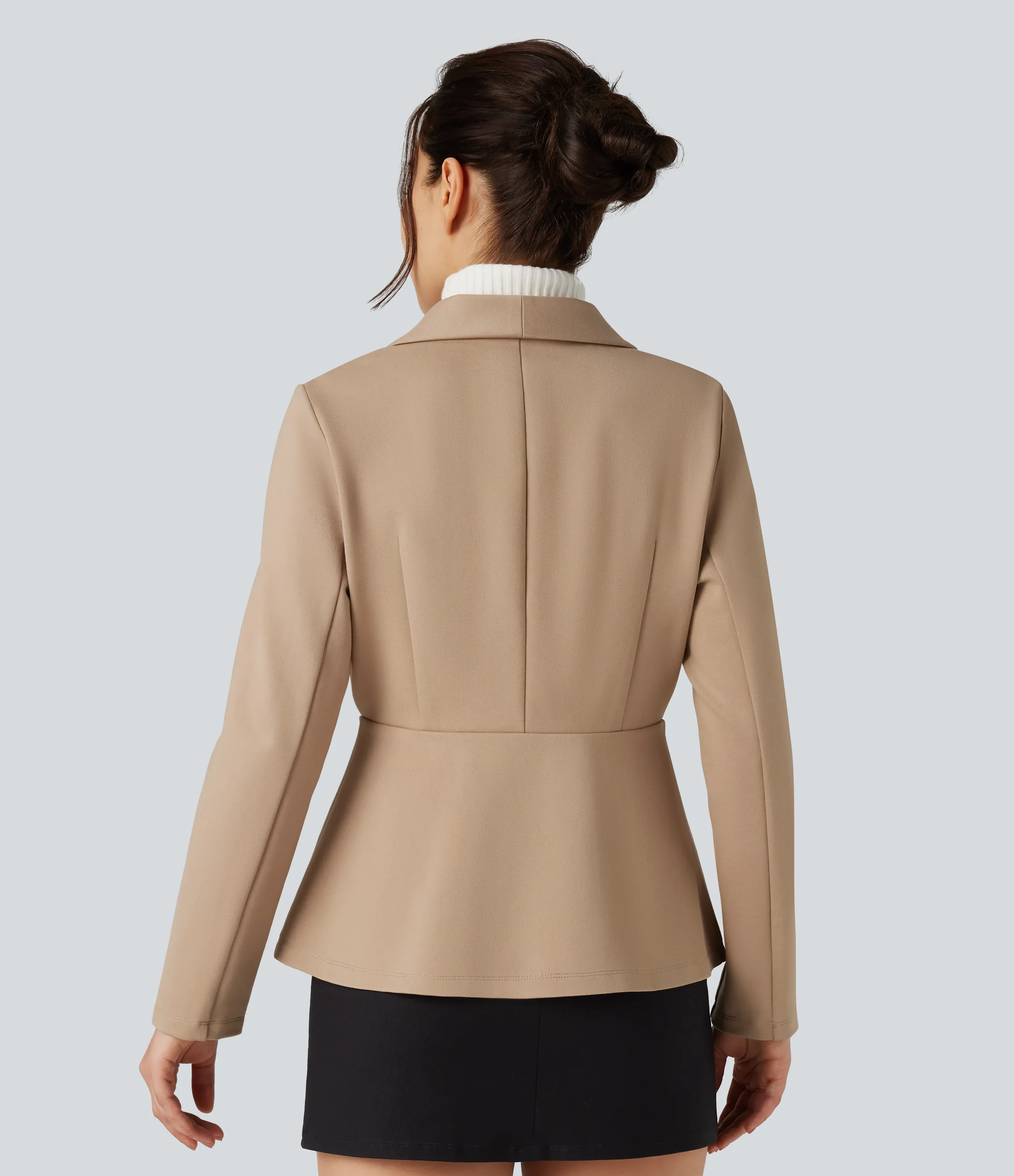 Halara Blazer de oficina de manga larga con cuello tipo chal - Hazelnut - XS sold by Halara product image thumbnail 3