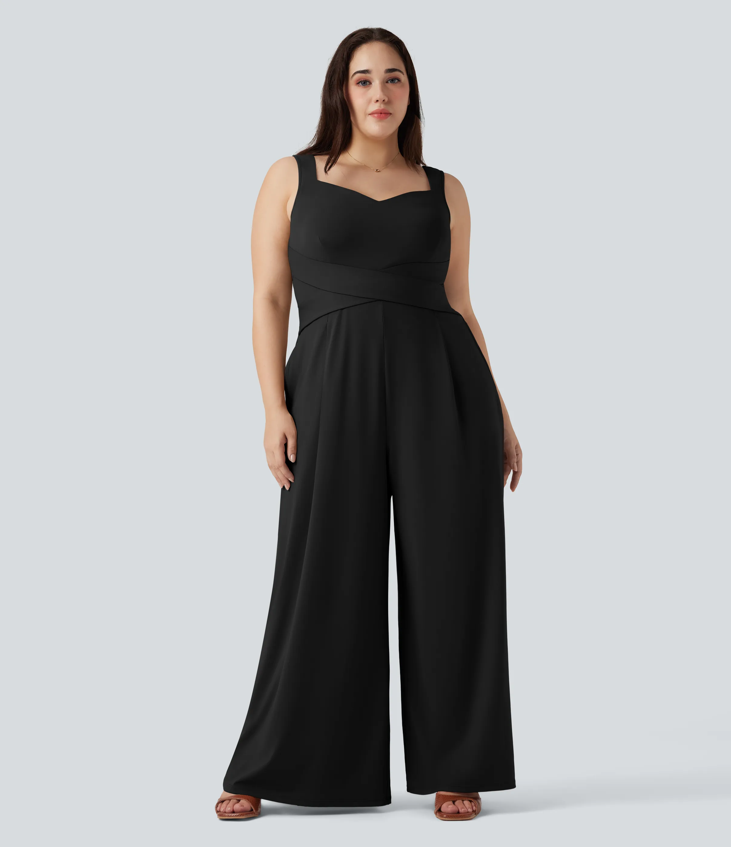 Halara Jumpsuit casual sin mangas con espalda en U y bolsillos en talla grande - Black - 3X(regular) sold by Halara product image thumbnail 2