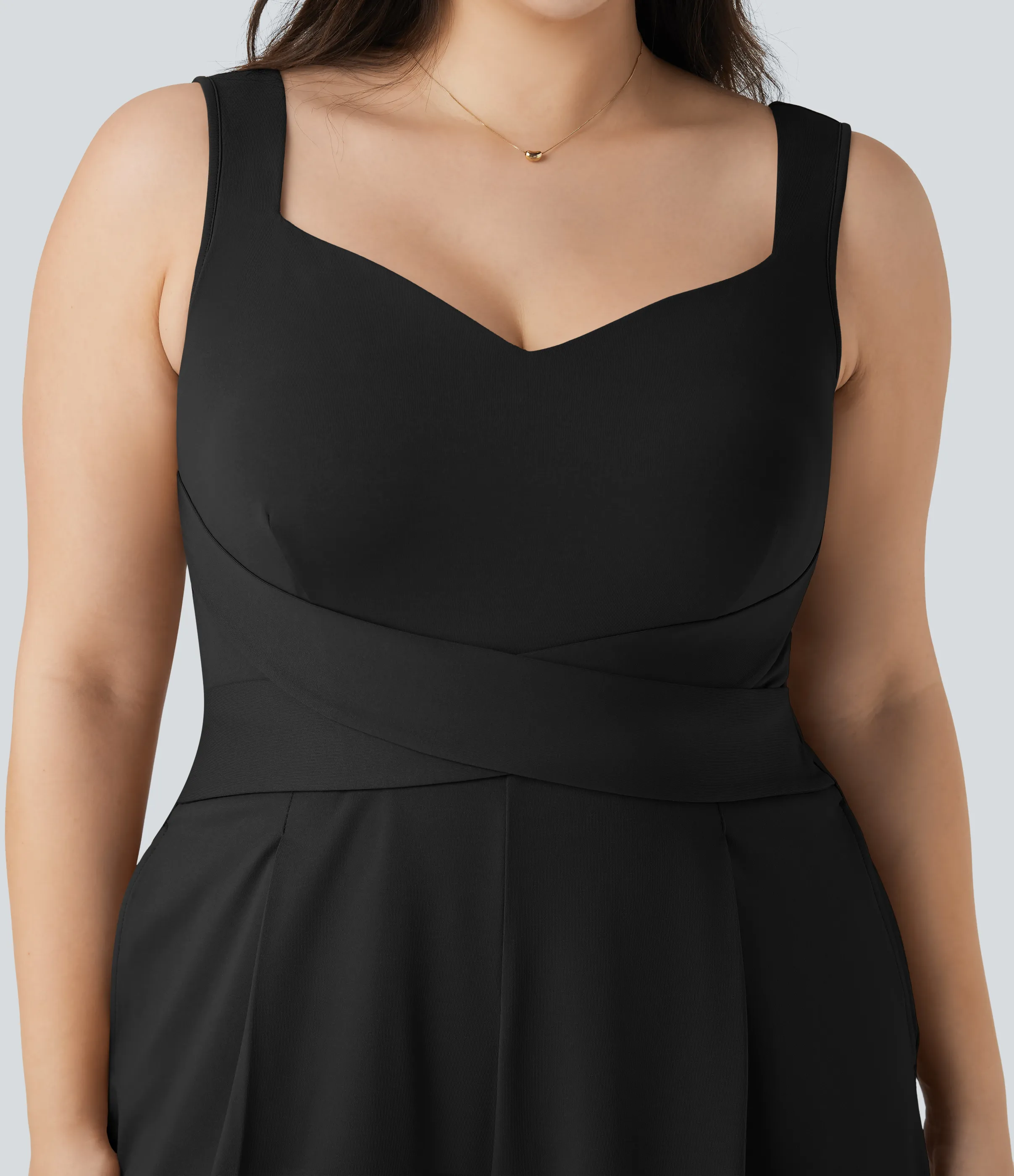 Halara Jumpsuit casual sin mangas con espalda en U y bolsillos en talla grande - Black - 3X(regular) sold by Halara product image thumbnail 5