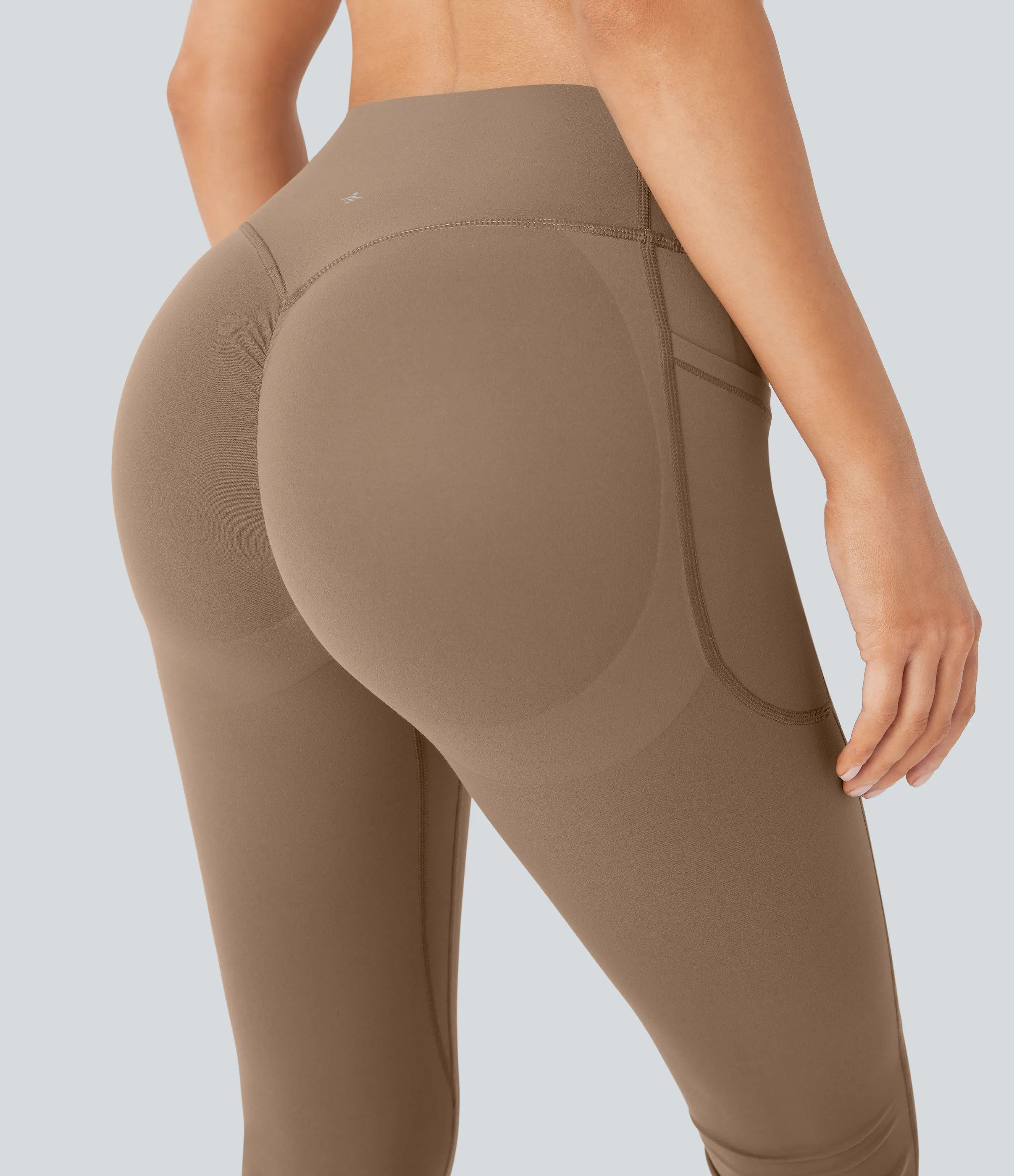 Halara Leggings SoCinched UltraSculpt Bootcut yoga tiro alto realce glúteo bolsillo lateral control abdomen moldeador - Woodsmoke - L(regular) sold by Halara product image thumbnail 5