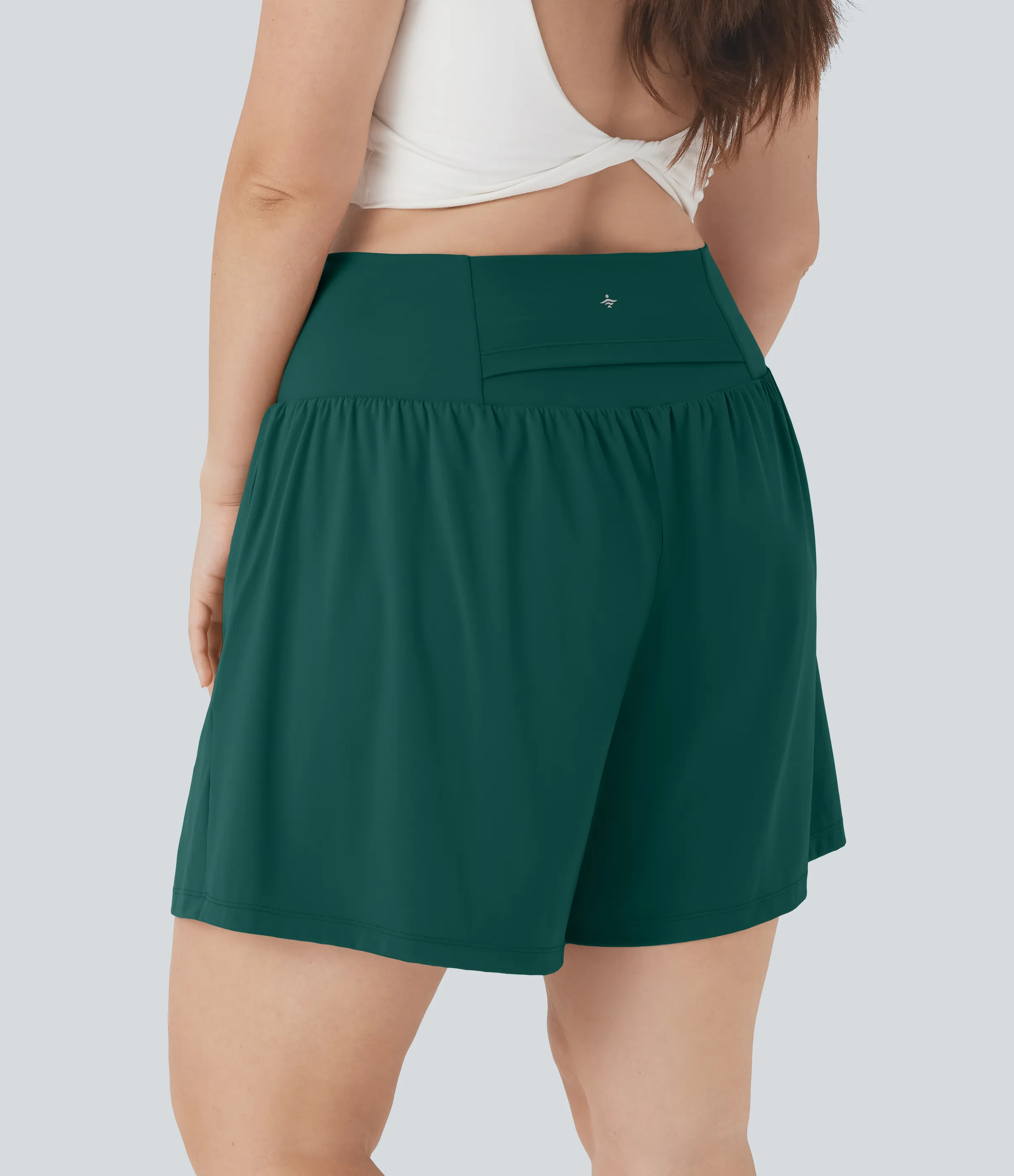 Halara Pantalón corto Softlyzero™ Airy yoga tiro alto 2 en 1 tacto fresco talla grande 17.5 cm bolsillo - Forest Biome - 2X sold by Halara product image thumbnail 3