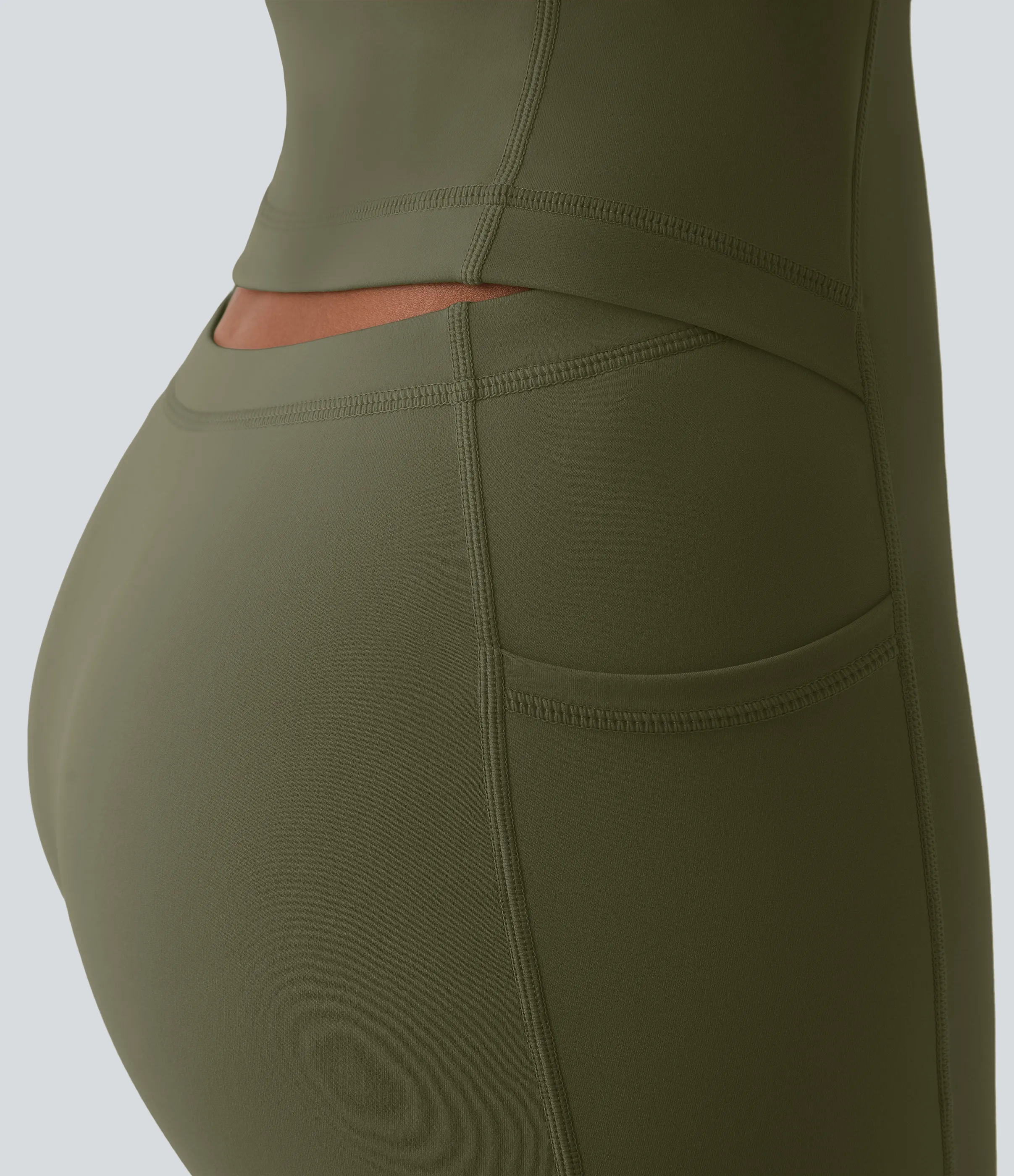 Halara Vestido activo Softlyzero™ Plush sin espalda-Edición Easy Peezy - Grass Grey Green - L sold by Halara product image thumbnail 5