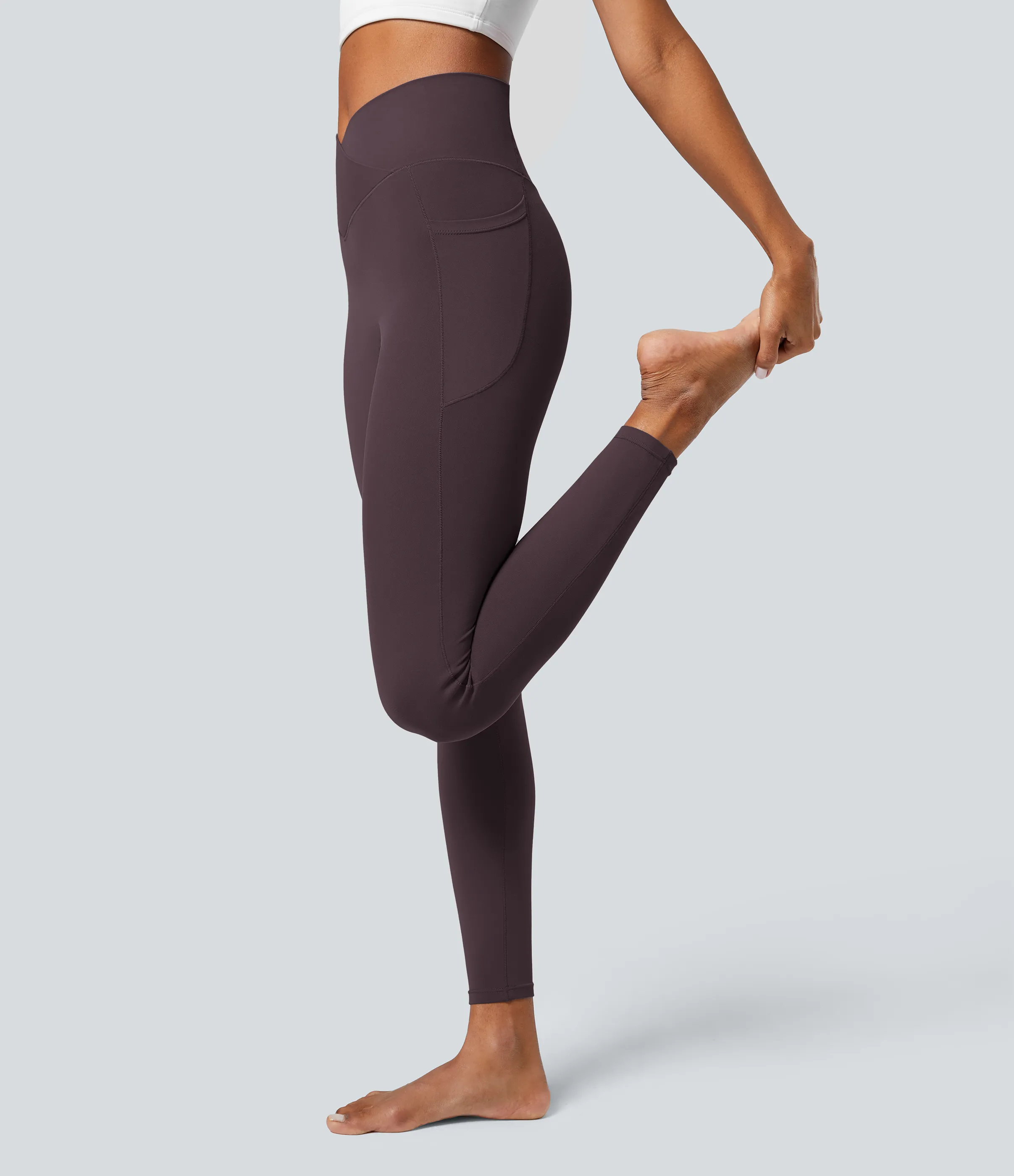 Halara Leggings Softlyzero™ liso bolsillo cruzado - Dusky Evening purple - M(7/8) sold by Halara product image thumbnail 4