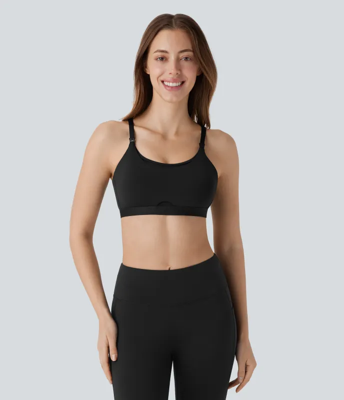 Halara Brasier deportivo SpeedWave™ para lactancia de secado rápido y sujeción media con gancho ajustable en copas A-C - Black - S sold by Halara