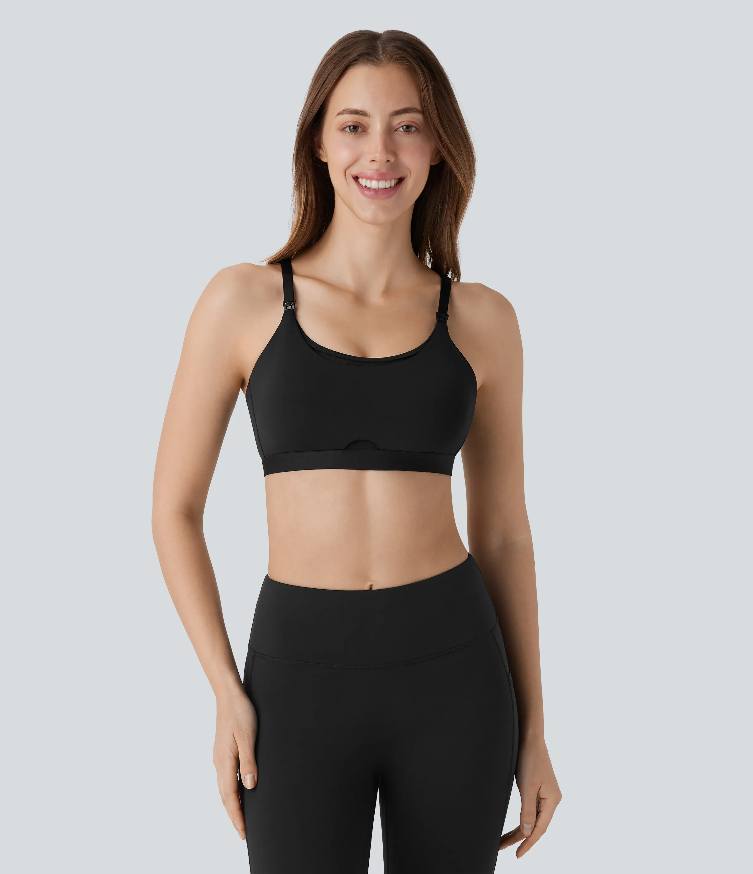 Halara Brasier deportivo SpeedWave™ para lactancia de secado rápido y sujeción media con gancho ajustable en copas A-C - Black - S sold by Halara