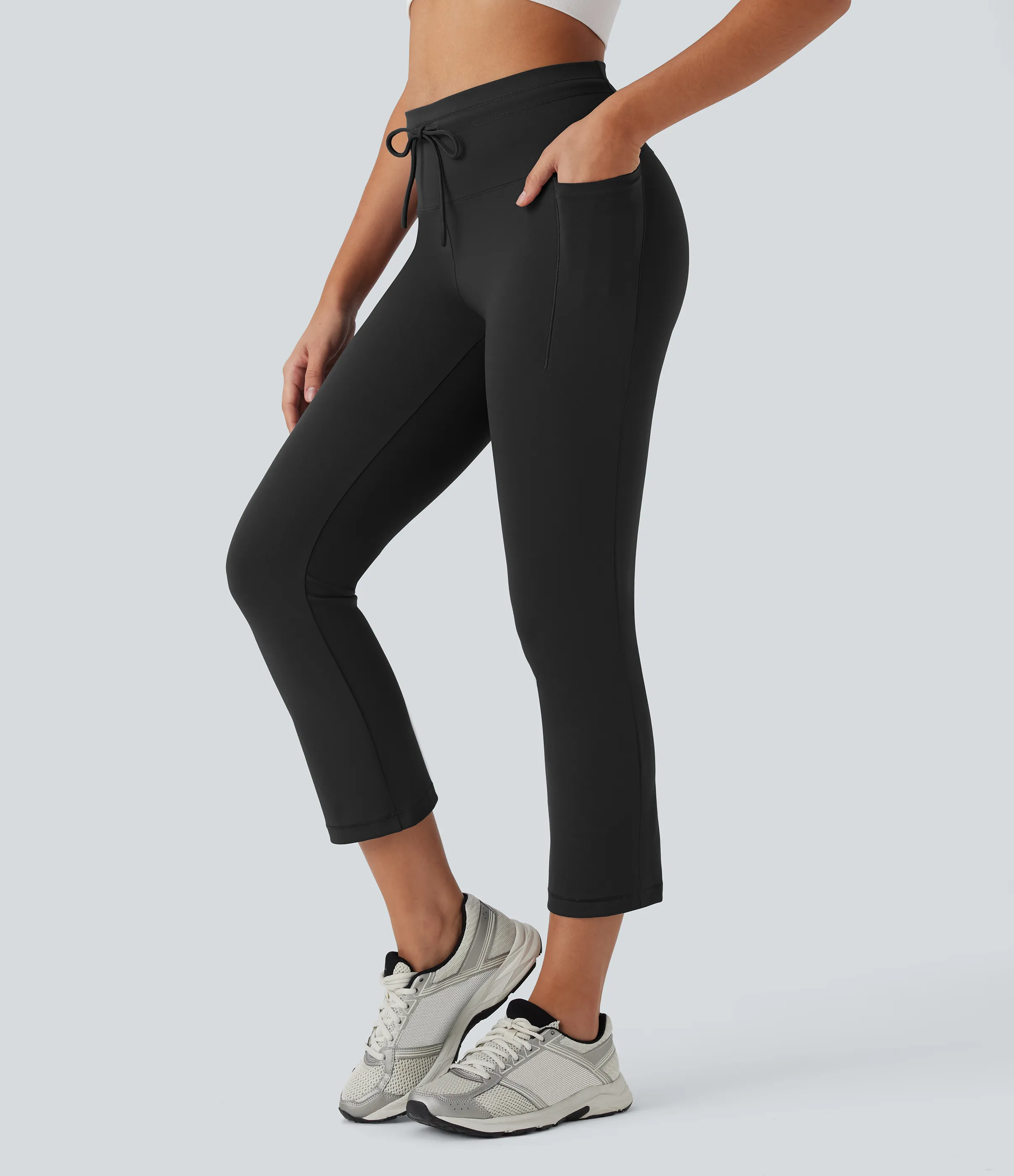 Halara Pantalones de yoga ajustados de tiro alto con cordón y bolsillos laterales - Black - XS(regular) sold by Halara product image thumbnail 2