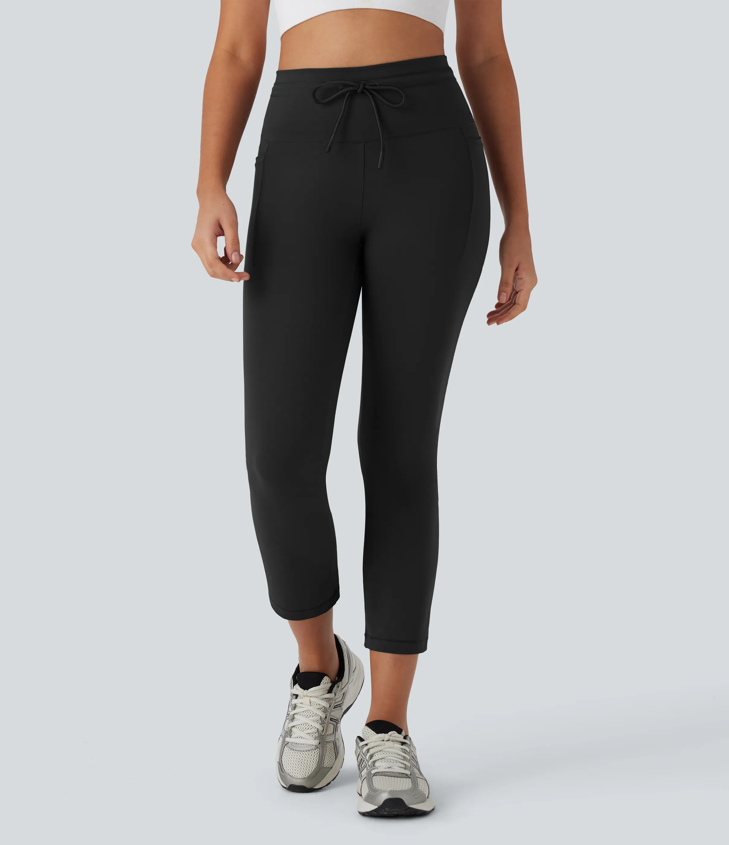 Halara Pantalones de yoga ajustados de tiro alto con cordón y bolsillos laterales - Black - XS(regular) sold by Halara product image thumbnail 4