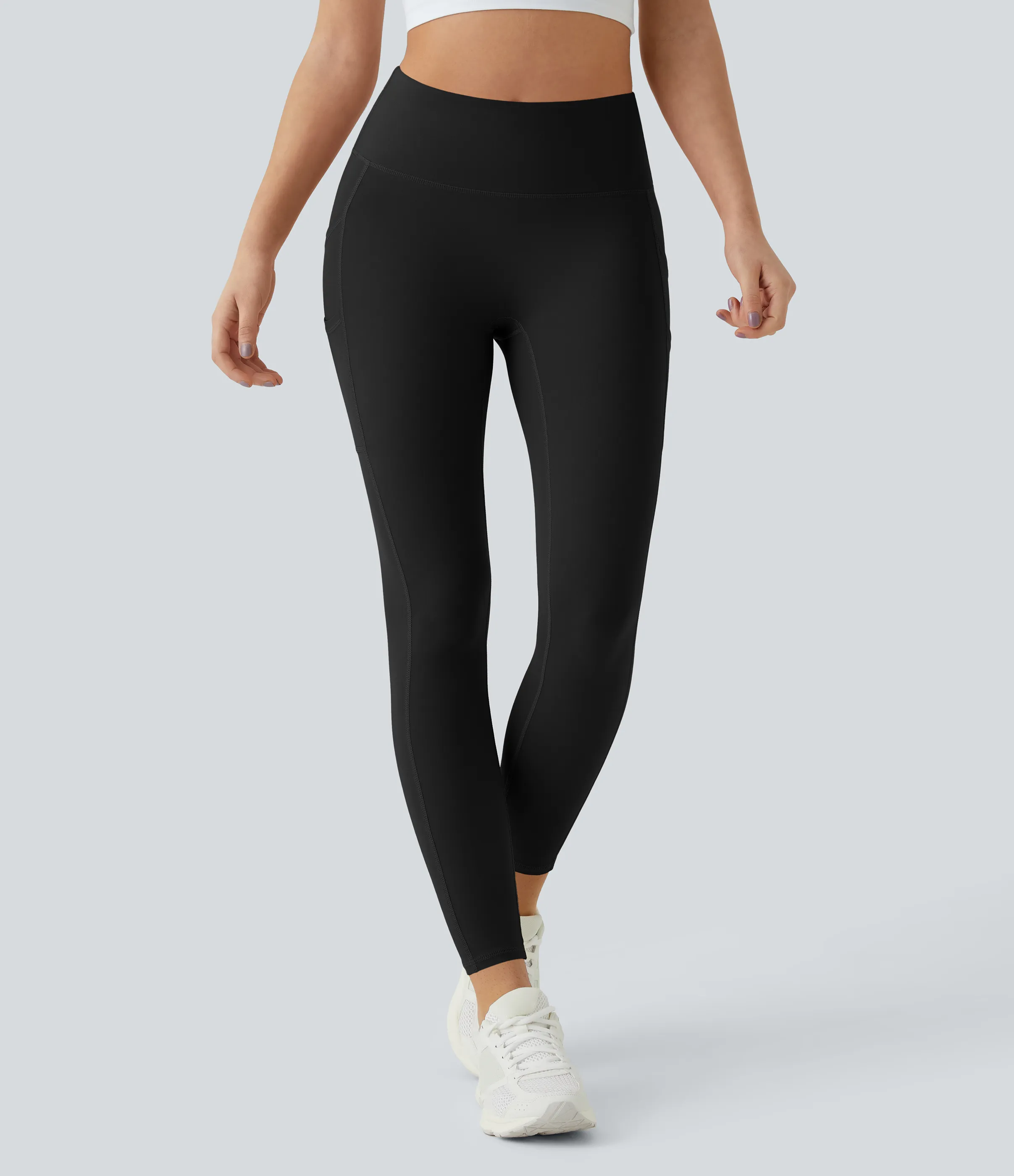 Halara Leggings Softlyzero™ liso bolsillo doble tiro alto-UPF50+ - Black - L(7/8) sold by Halara product image thumbnail 4