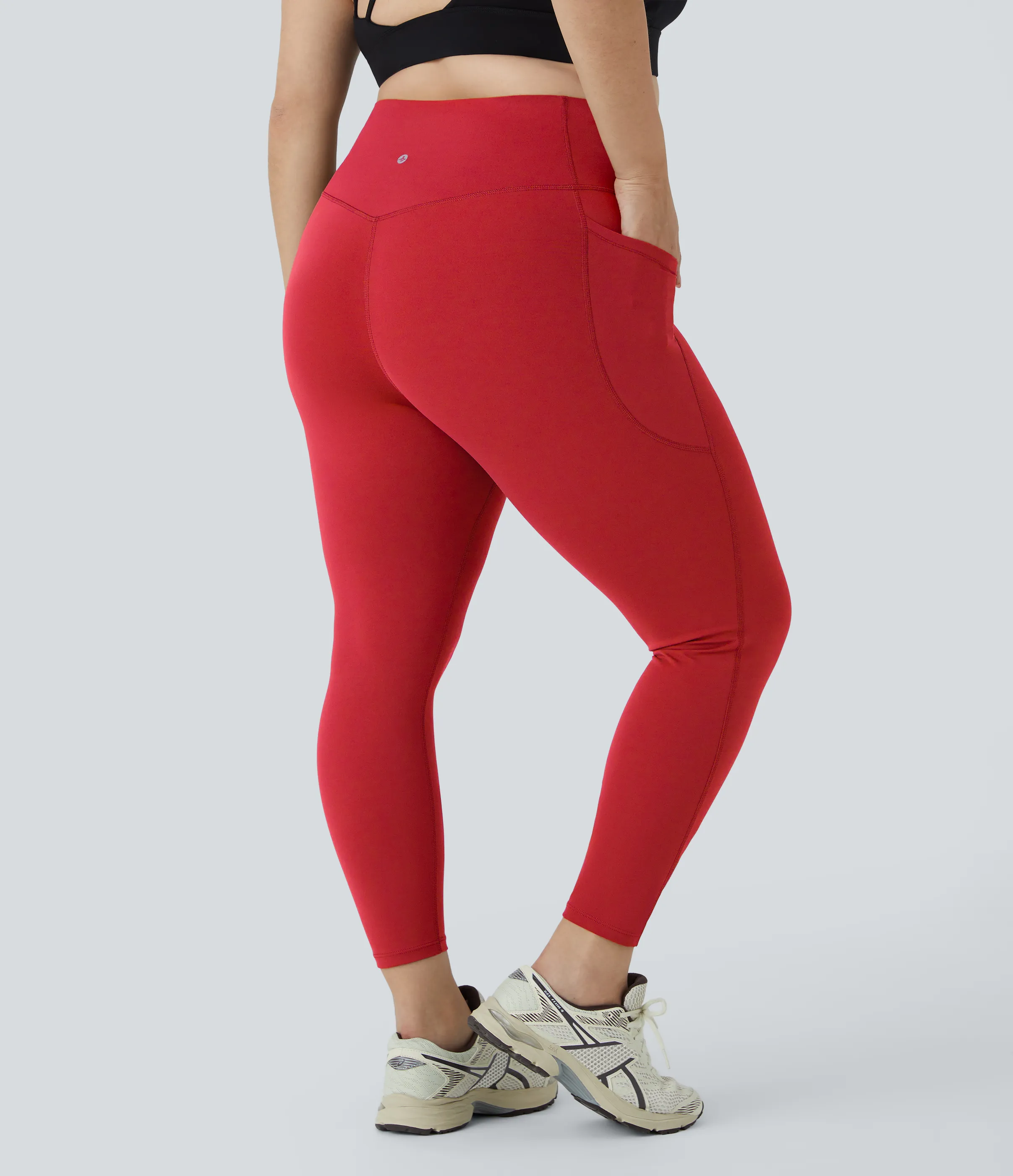 Halara Leggings SoCinched talla grande entrenamiento bolsillo lateral moldeador abdomen tiro alto - Aura Orange - 2X(7/8) sold by Halara product image thumbnail 3