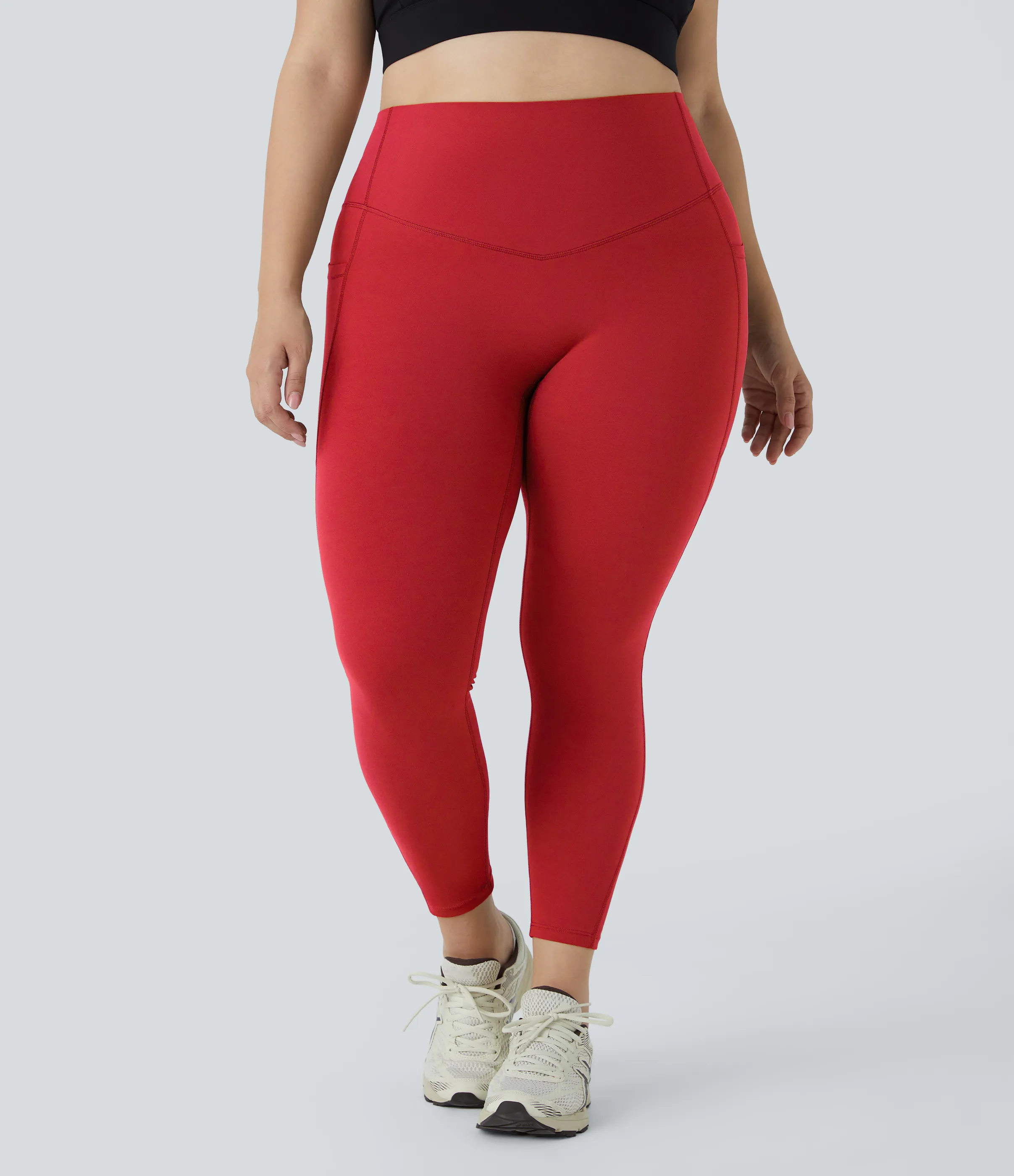Halara Leggings SoCinched talla grande entrenamiento bolsillo lateral moldeador abdomen tiro alto - Aura Orange - 2X(7/8) sold by Halara product image thumbnail 4