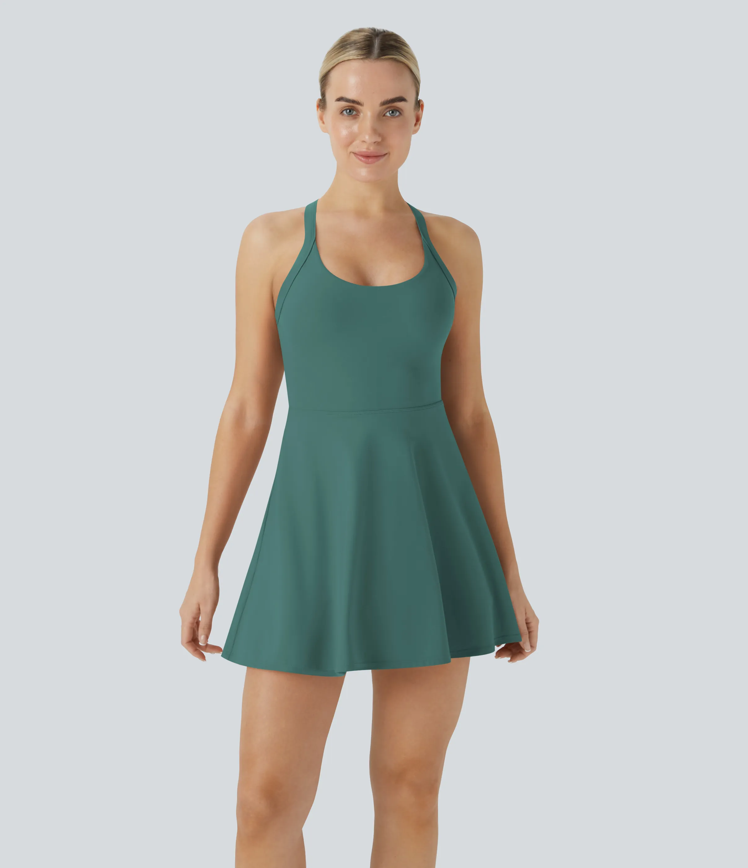 Halara Vestido Softlyzero™ Airy deportivo activo baile tacto fresco sin espalda retorcido - Edición Easy Peezy - Blue Spruce - L sold by Halara product image thumbnail 4