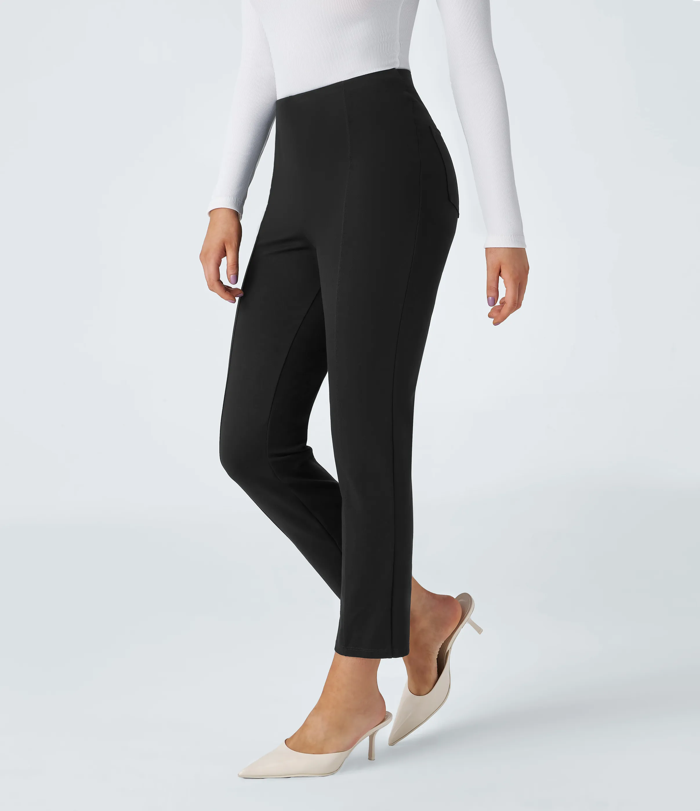 Halara Pantalón Halara Flex™ oficina ajustado bolsillo lateral posterior tiro alto - Black - XL(regular) sold by Halara product image thumbnail 4