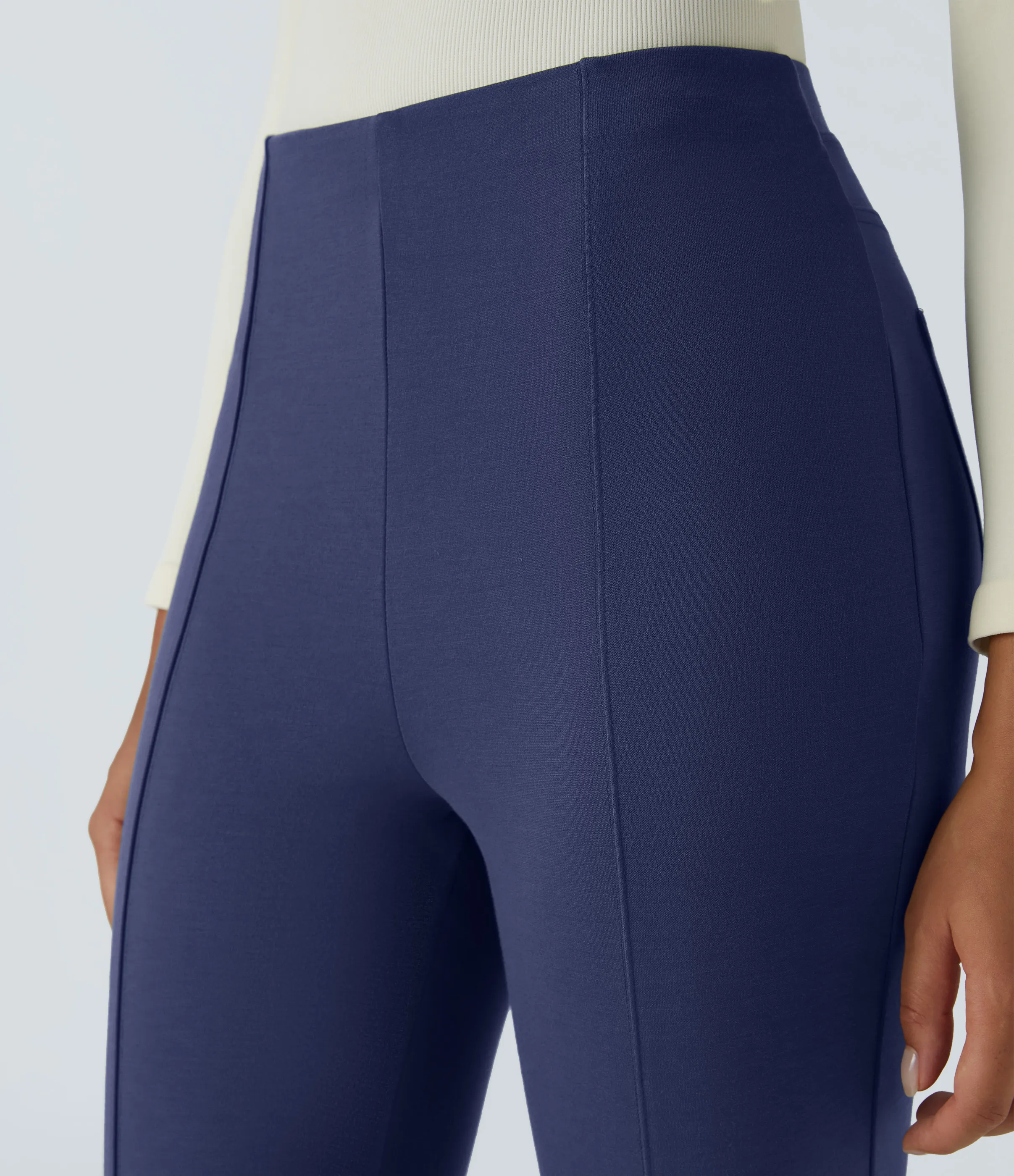 Halara Pantalón Halara Flex™ oficina ajustado bolsillo lateral posterior tiro alto - Patriot Blue - XL(petite) sold by Halara product image thumbnail 5