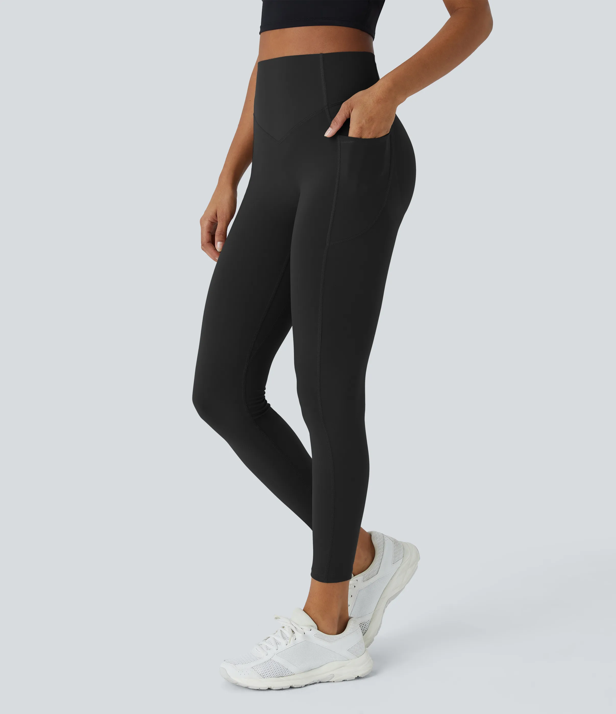 Halara Leggings SoCinched UltraSculpt entrenamiento moldeador bolsillo lateral control abdomen tiro alto - Black - XXL/1X(full_length) sold by Halara product image thumbnail 4
