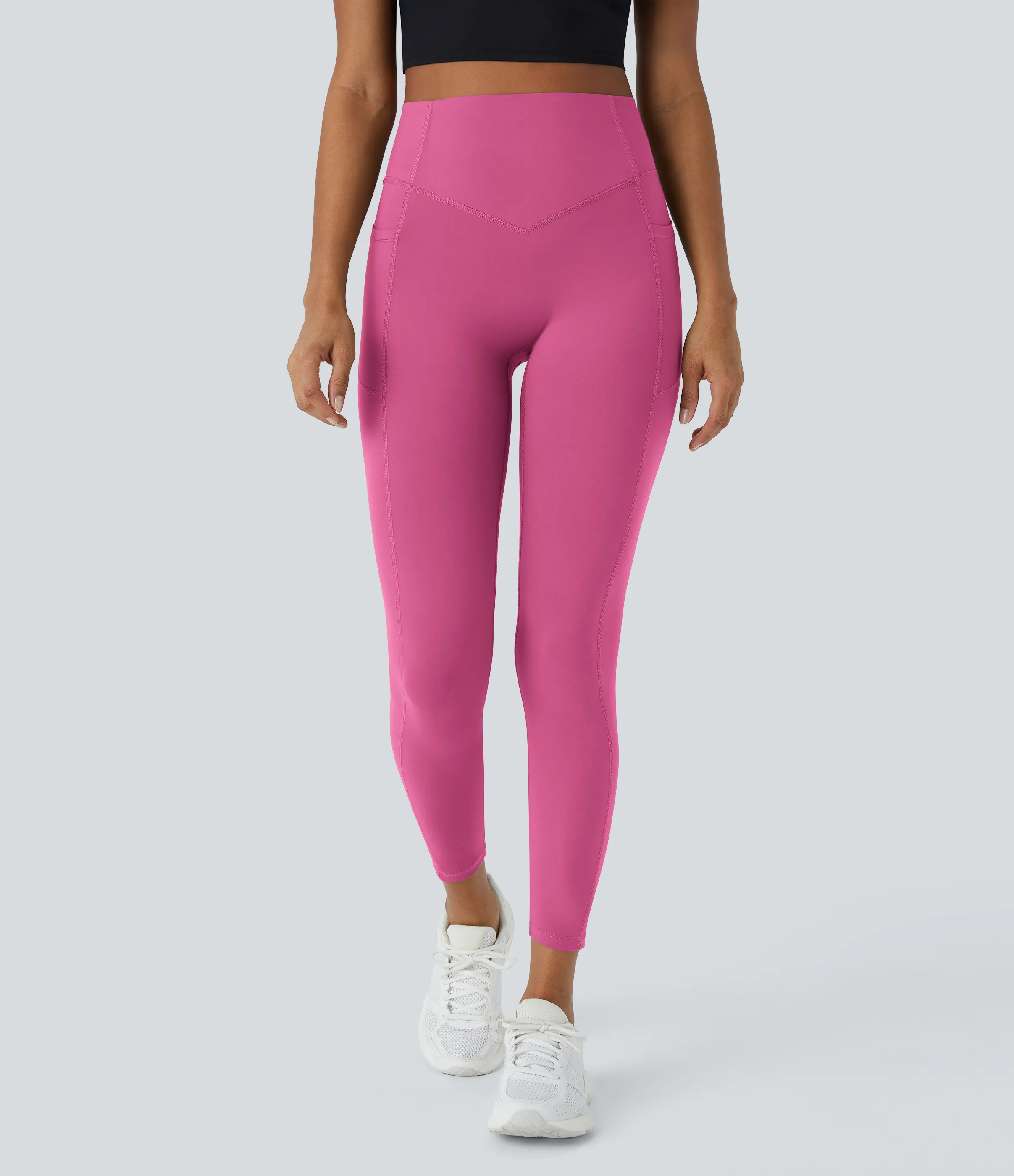 Halara Leggings SoCinched UltraSculpt entrenamiento moldeador bolsillo lateral control abdomen tiro alto - Pink Power - M(full_length) sold by Halara product image thumbnail 3