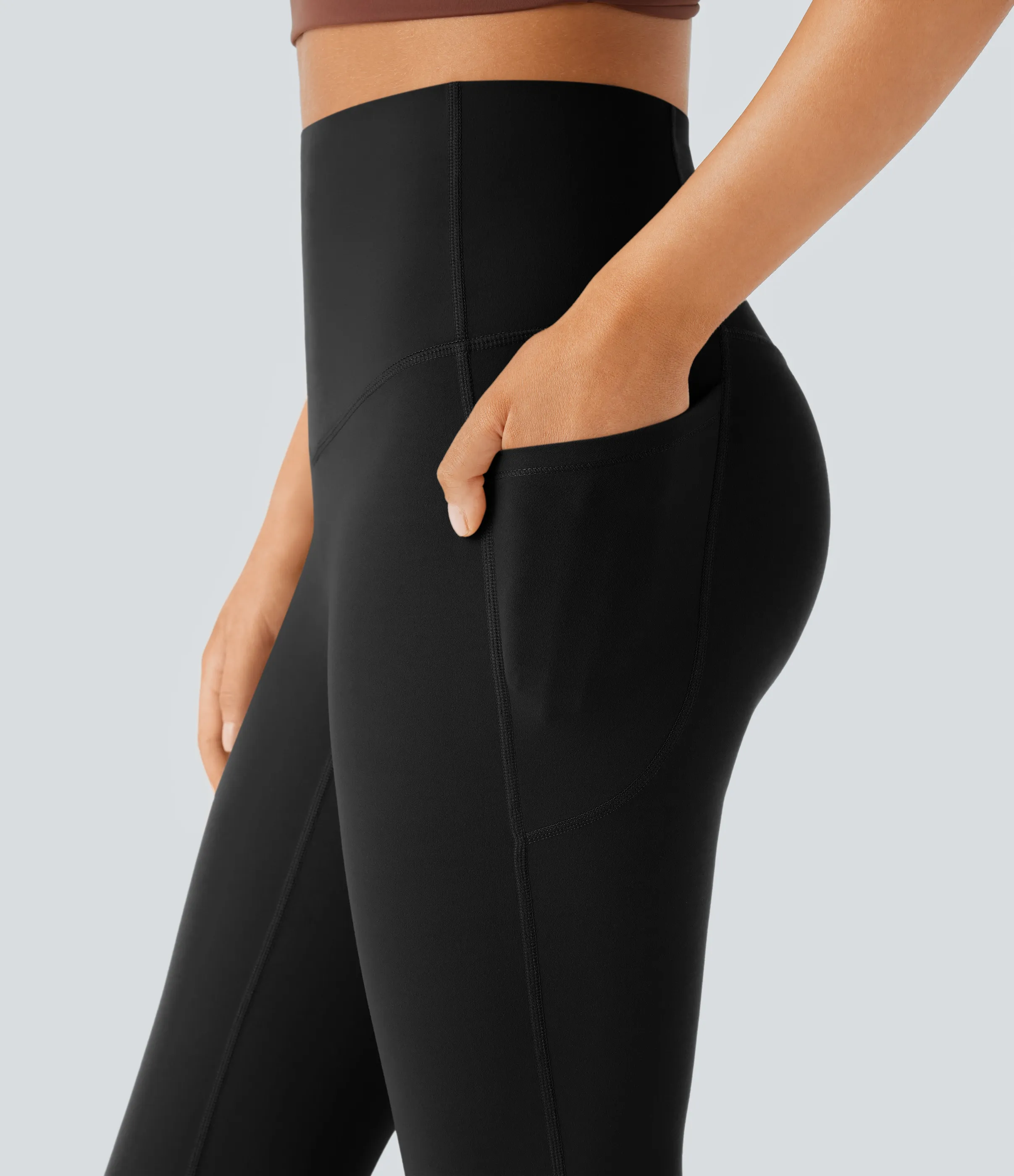 Halara Leggings SoCinched UltraSculpt yoga Bootcut tiro alto control abdomen bolsillo lateral moldeador - Black - XL(tall) sold by Halara product image thumbnail 5