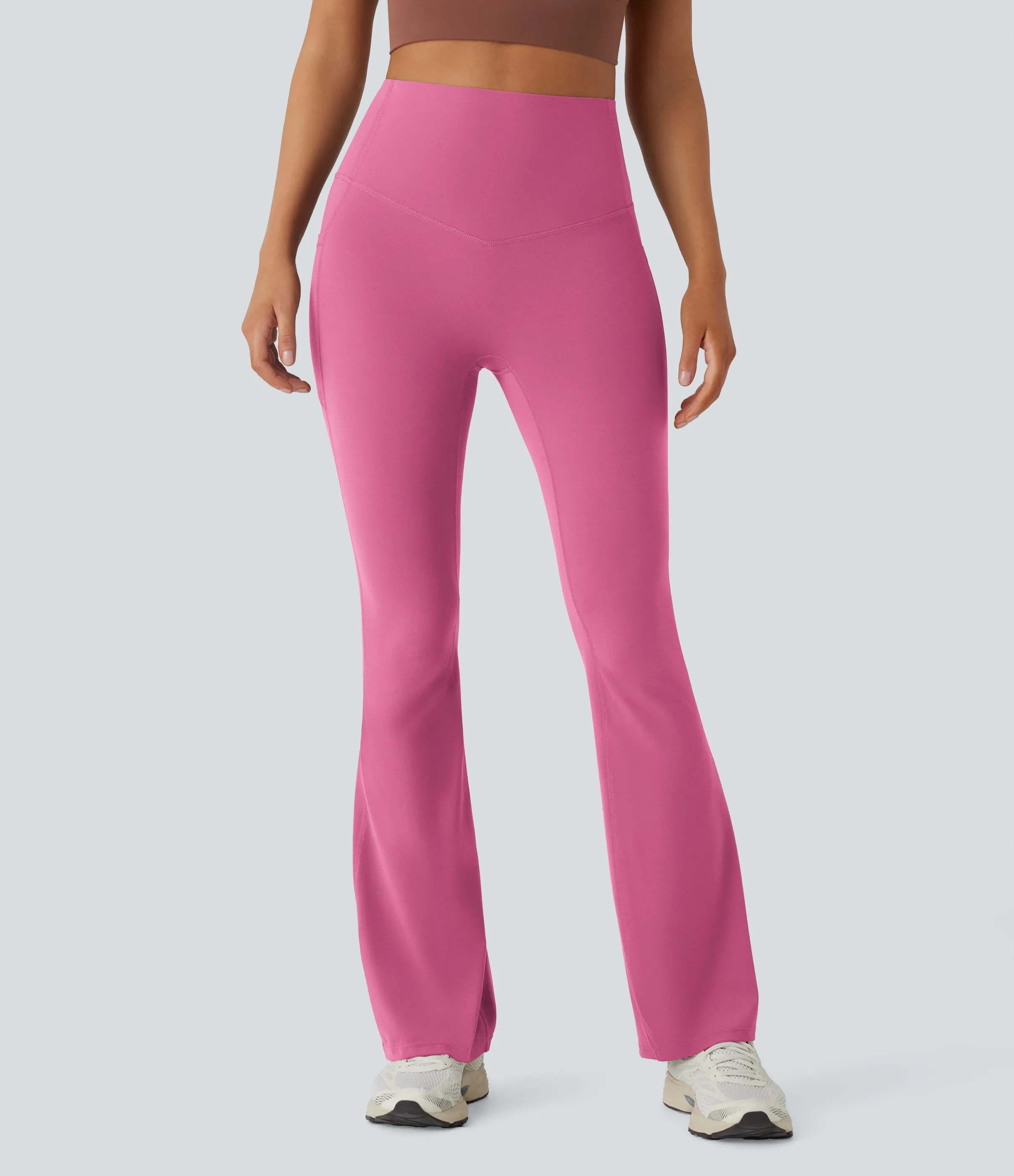 Halara Leggings SoCinched UltraSculpt yoga Bootcut tiro alto control abdomen bolsillo lateral moldeador - Pink Power - L(regular) sold by Halara product image thumbnail 4