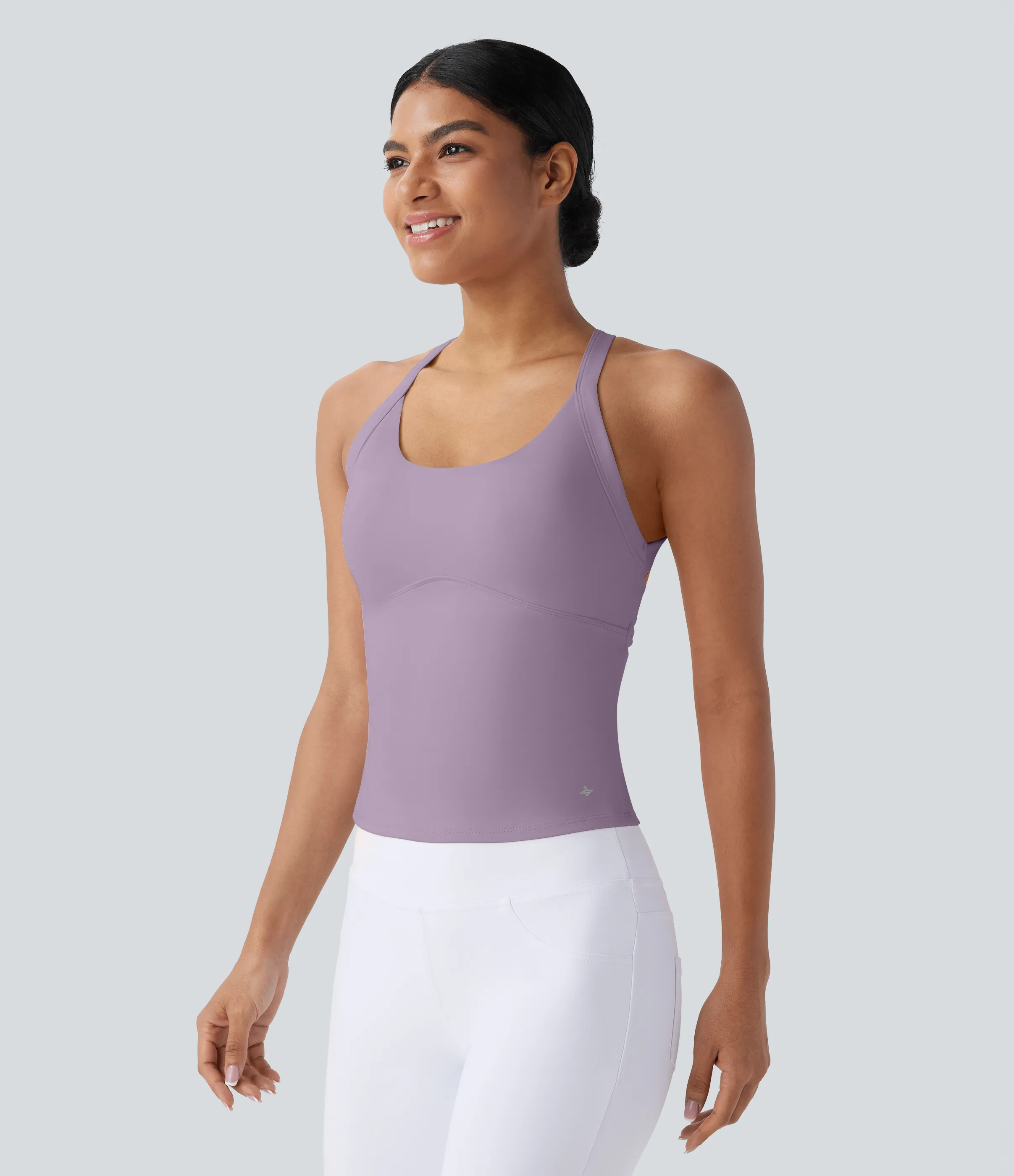 Halara Top de yoga SoftlyZero™ Plush afelpado con abertura en copas D-F - Tulip Purple - XS sold by Halara product image thumbnail 4
