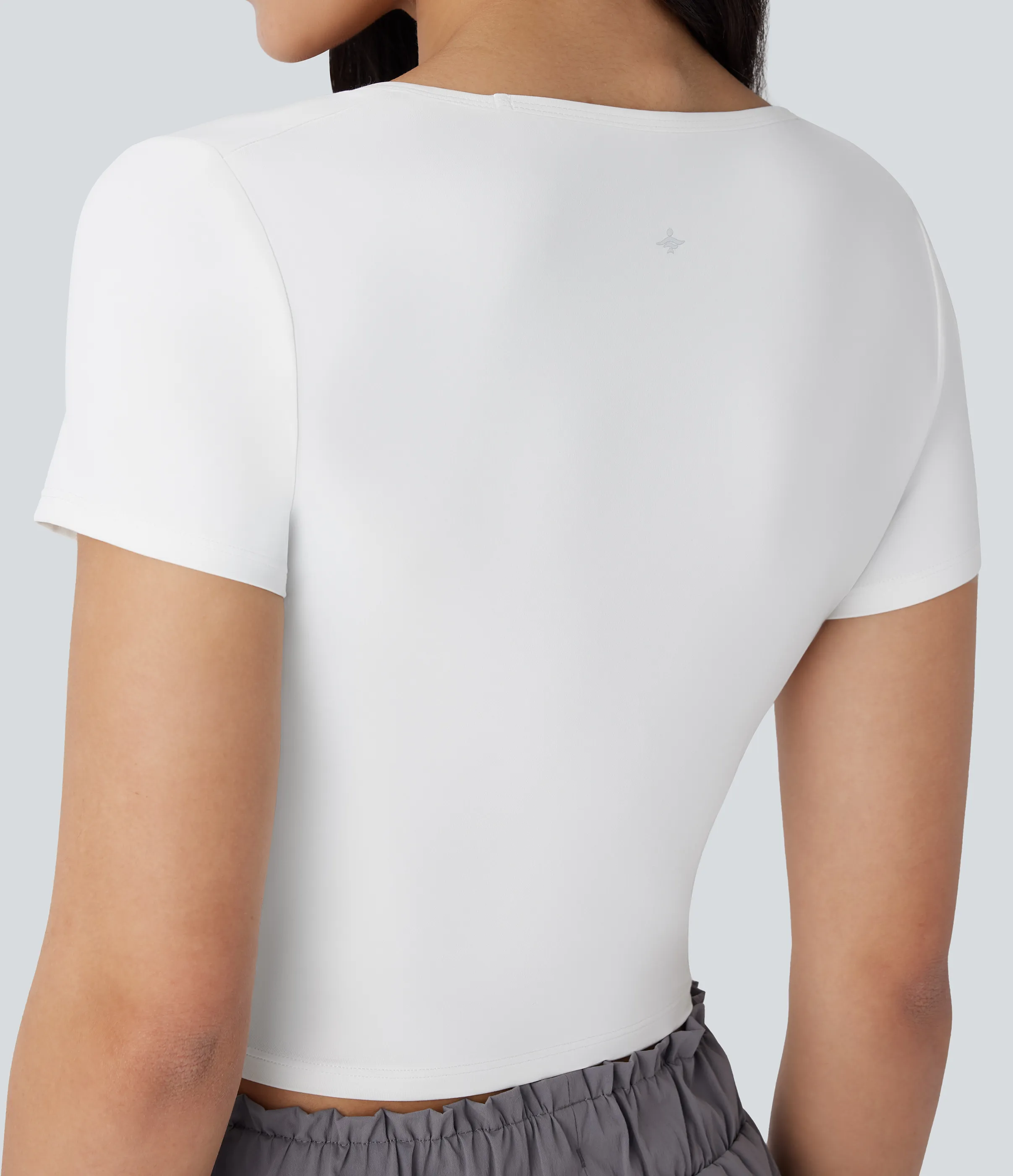 Halara Top deportivo senderismo cuello cuadrado manga corta fruncido - UPF 40+ - White - S sold by Halara product image thumbnail 5