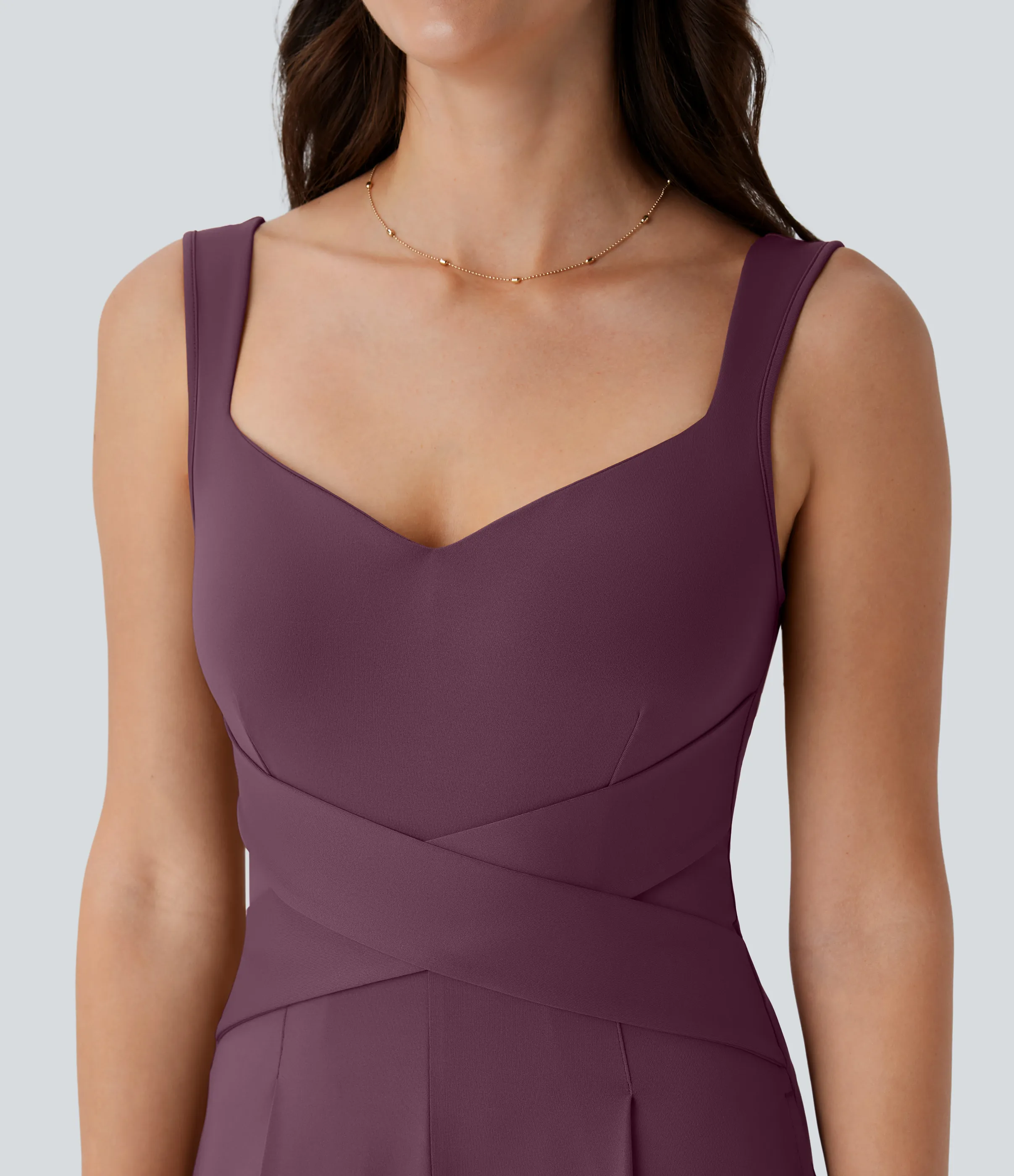 Halara Jumpsuit casual sin mangas con espalda en U y bolsillos - Plum Wine - S(regular) sold by Halara product image thumbnail 5