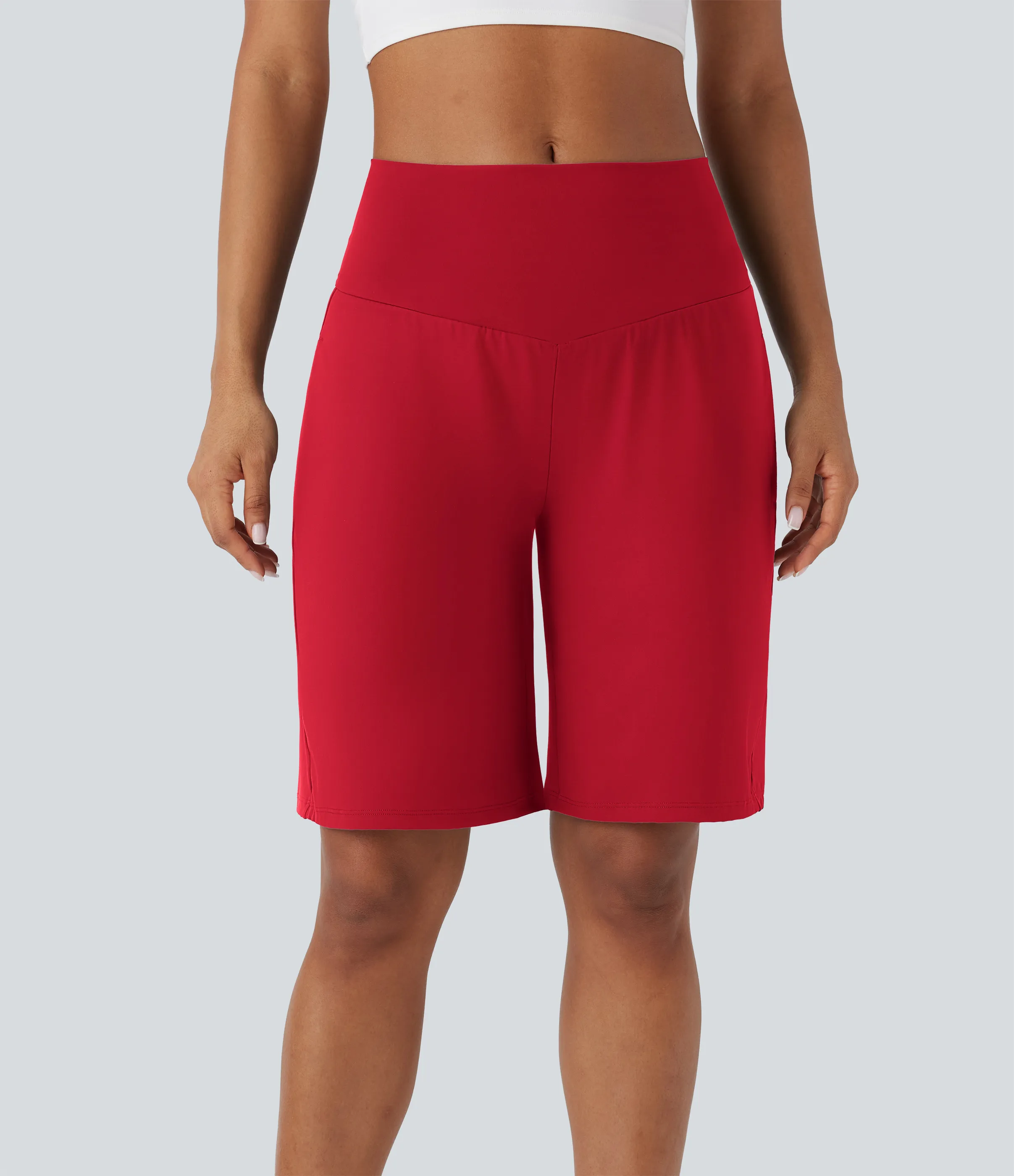 Halara Bermudas Softlyzero™ Airy yoga tiro alto múltiple bolsillo tacto fresco - Salsa - M sold by Halara