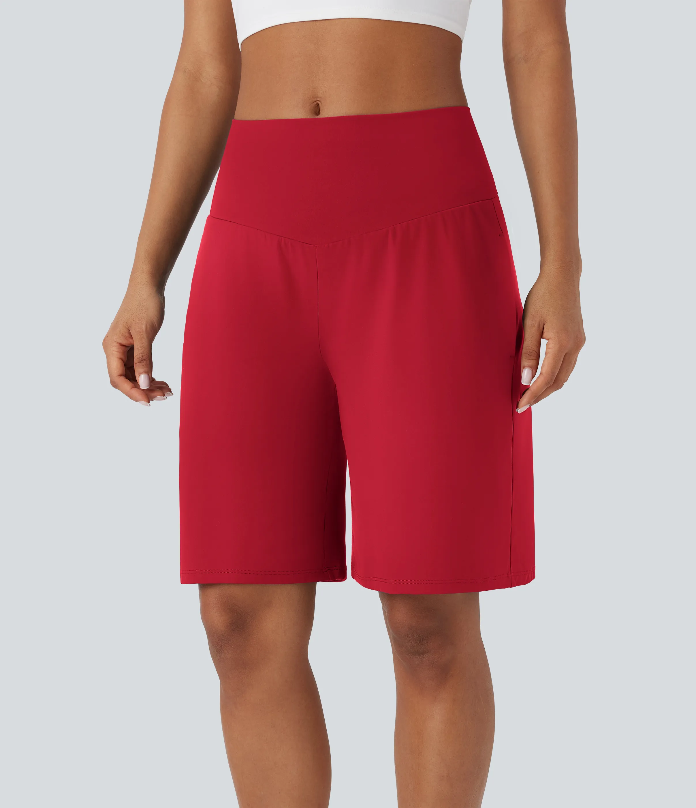 Halara Bermudas Softlyzero™ Airy yoga tiro alto múltiple bolsillo tacto fresco - Salsa - M sold by Halara product image thumbnail 4