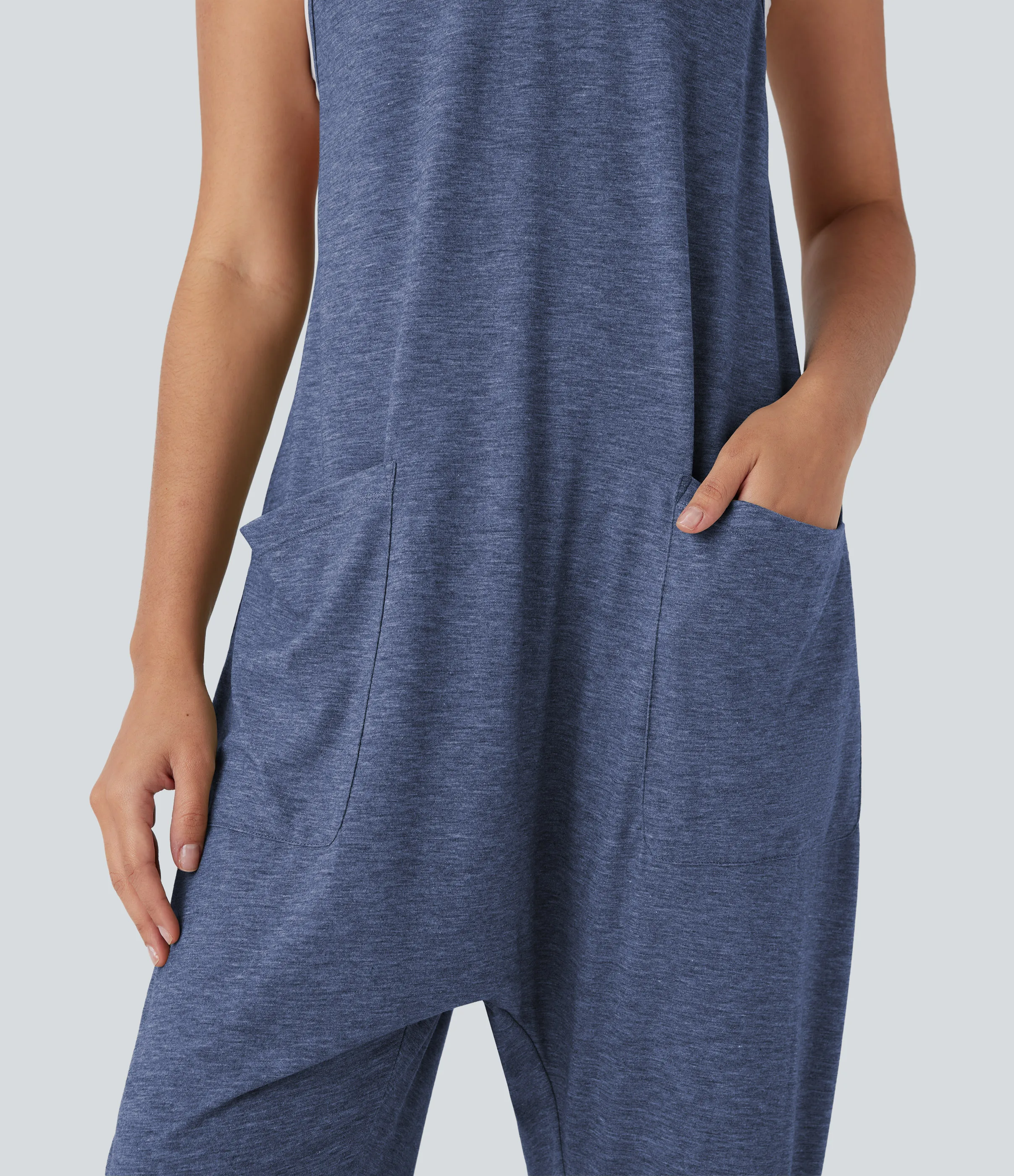 Halara Mono harem casual con corte cónico con múltiples bolsillos y espalda descubierta - Mottled Indigo - M(regular) sold by Halara product image thumbnail 5