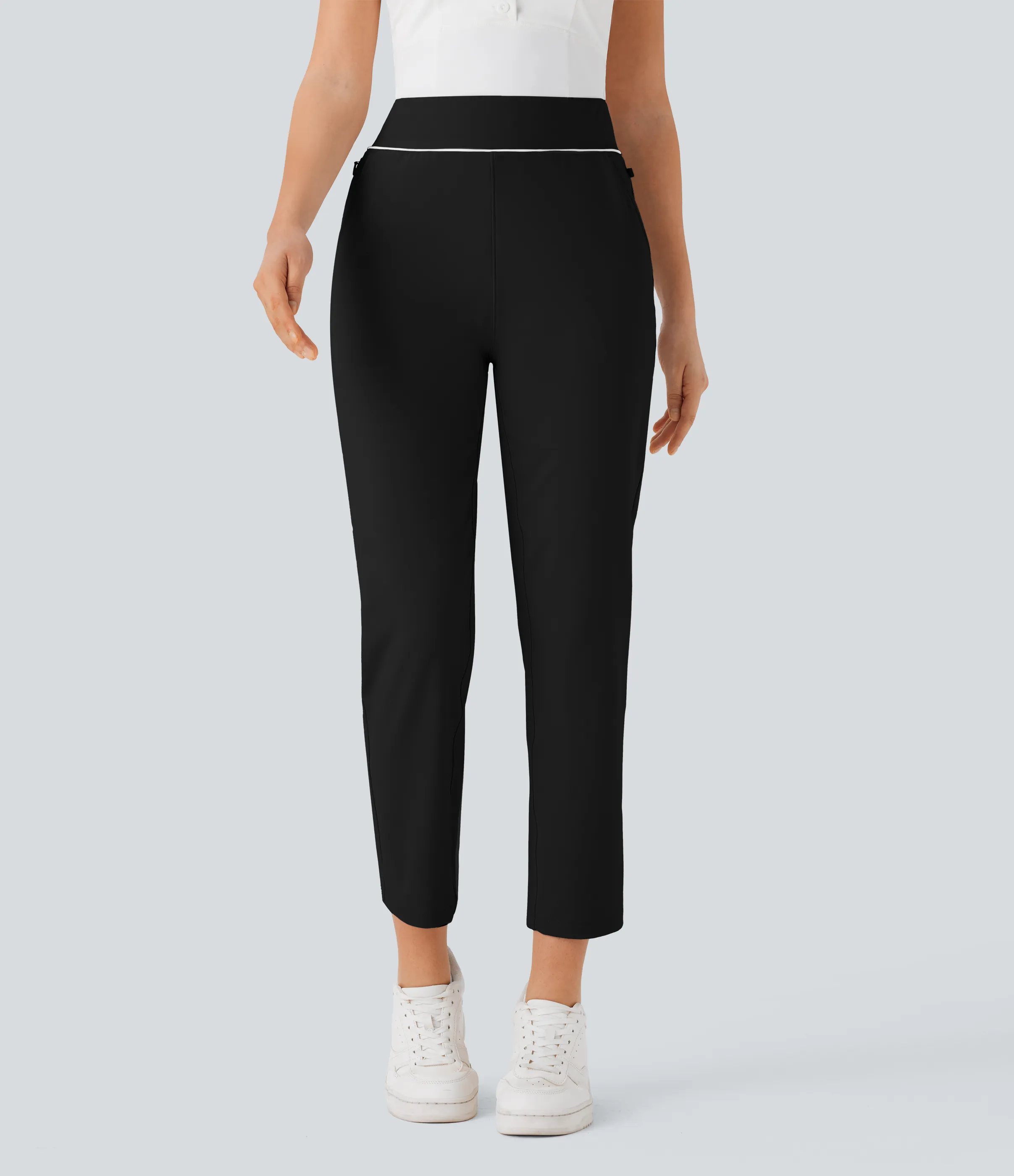 Halara Pantalones de golf ajustados de tiro alto con cordón interior y bolsillo especial para tee de golf con secado rápido UPF 40+ - Black - XS(regular) sold by Halara product image thumbnail 4