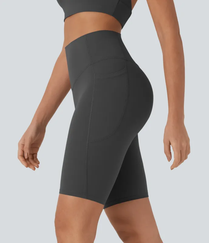 Halara Shorts biker Halara UltraSculpt™ moldeadores tiro alto con reductor de abdomen y bolsillos laterales 22.8cm - Volcanic Ash - XS sold by Halara