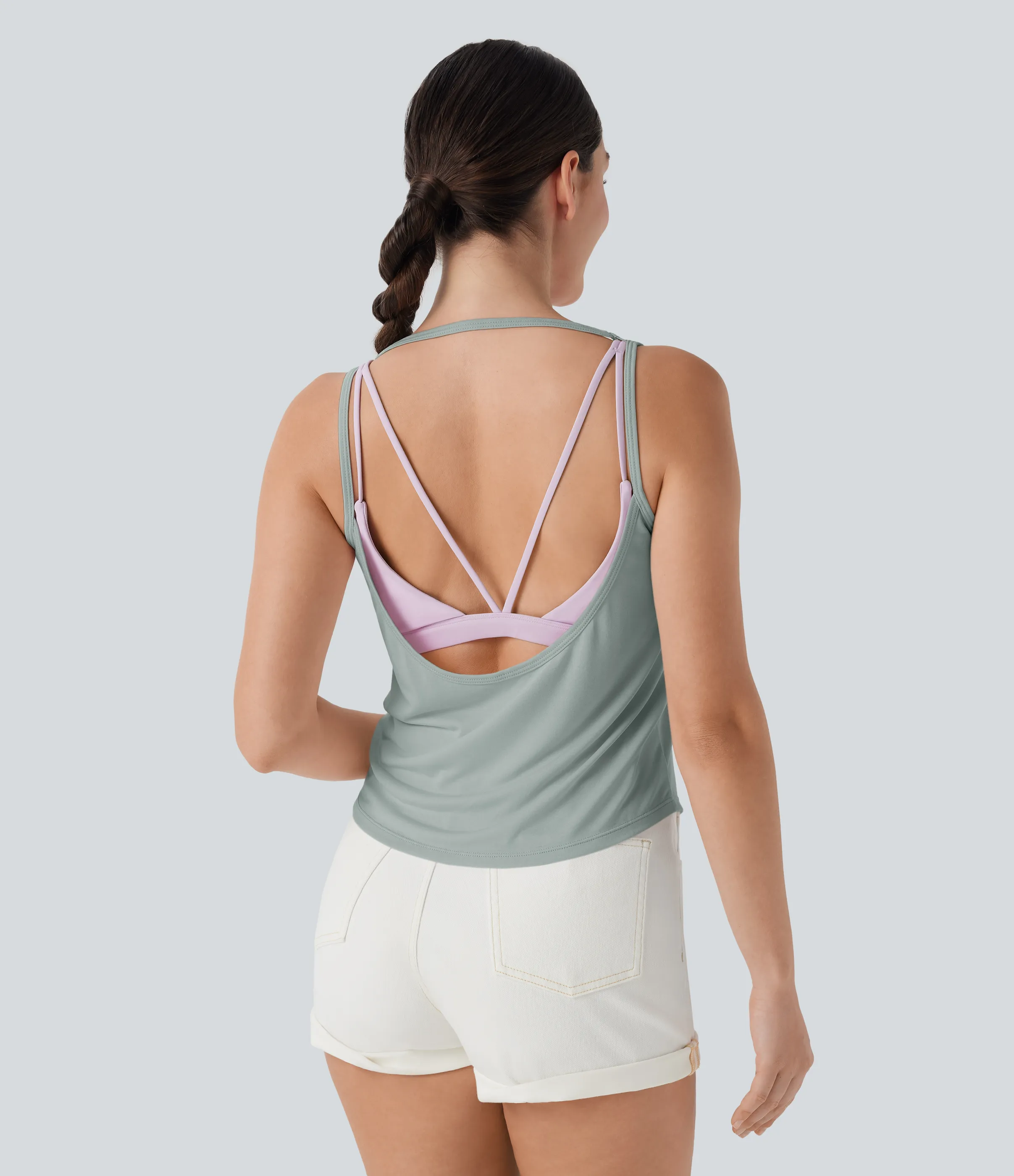 Halara Top casual sin mangas y espalda abierta - Vetiver - XL sold by Halara product image thumbnail 5