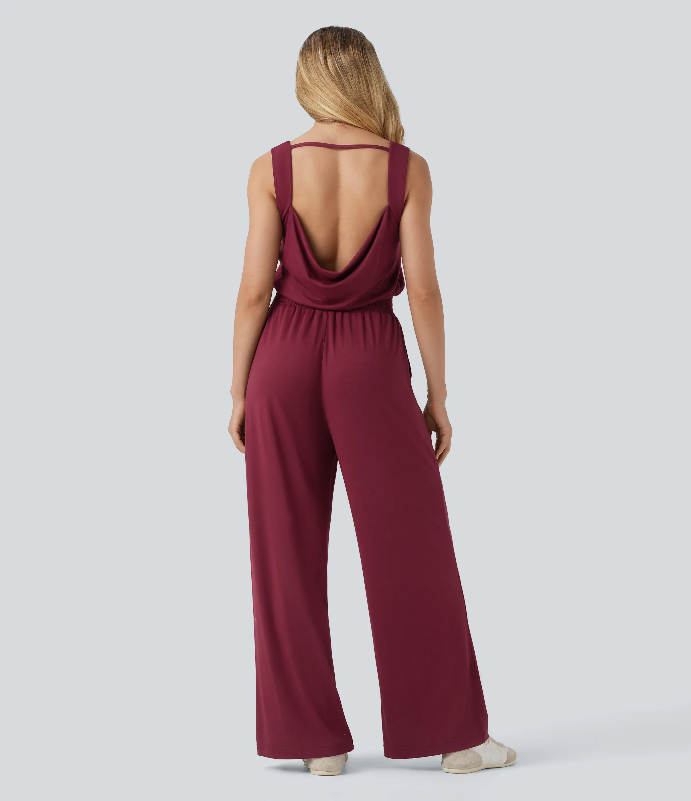 Halara Mono casual sin mangas con espalda descubierta y cordón ajustable con bolsillos - Tibetan Red - L(regular) sold by Halara product image thumbnail 2