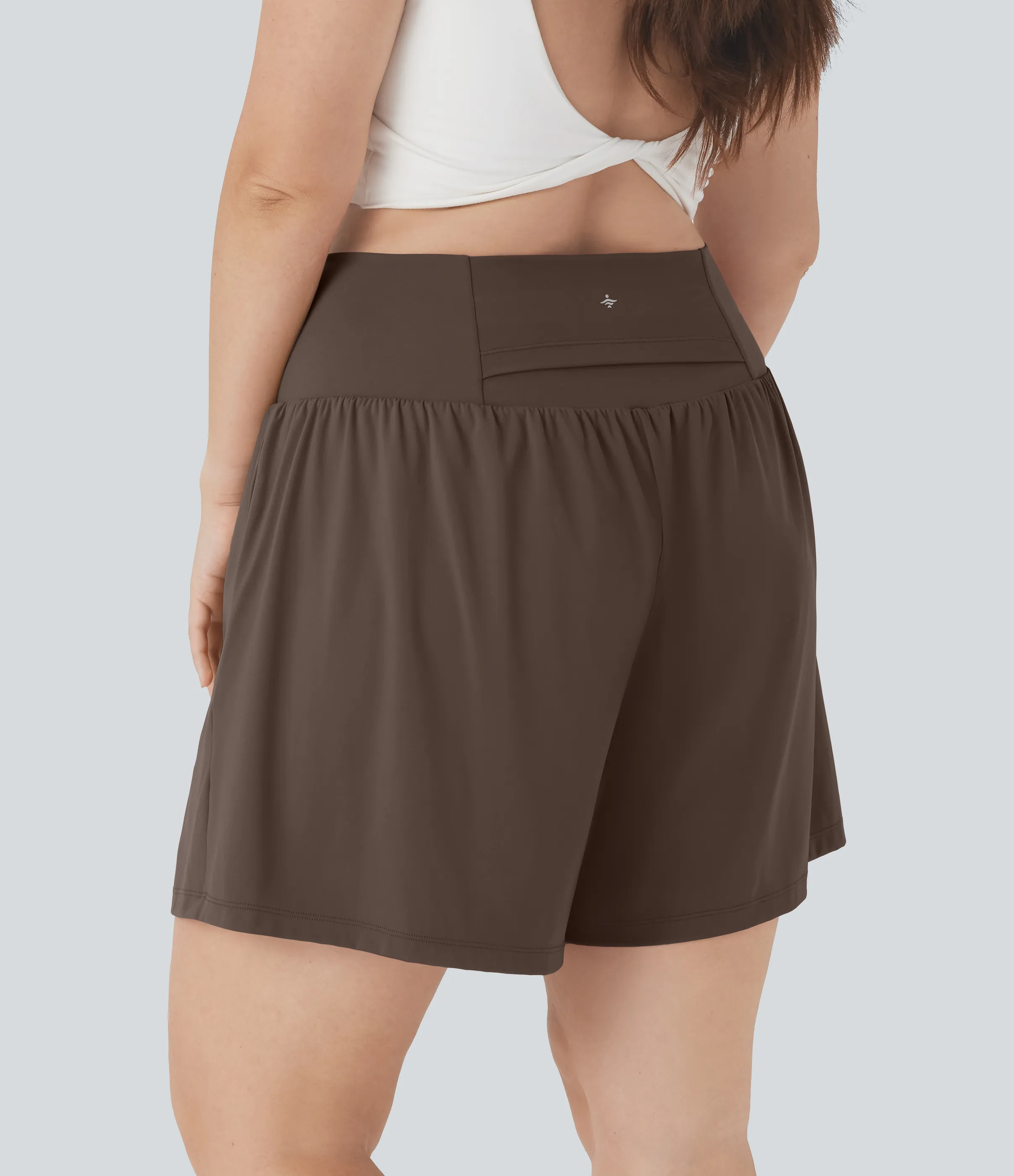 Halara Pantalón corto Softlyzero™ Airy yoga tiro alto 2 en 1 tacto fresco talla grande 17.5 cm bolsillo - Chocolate Martini - 3X sold by Halara product image thumbnail 3