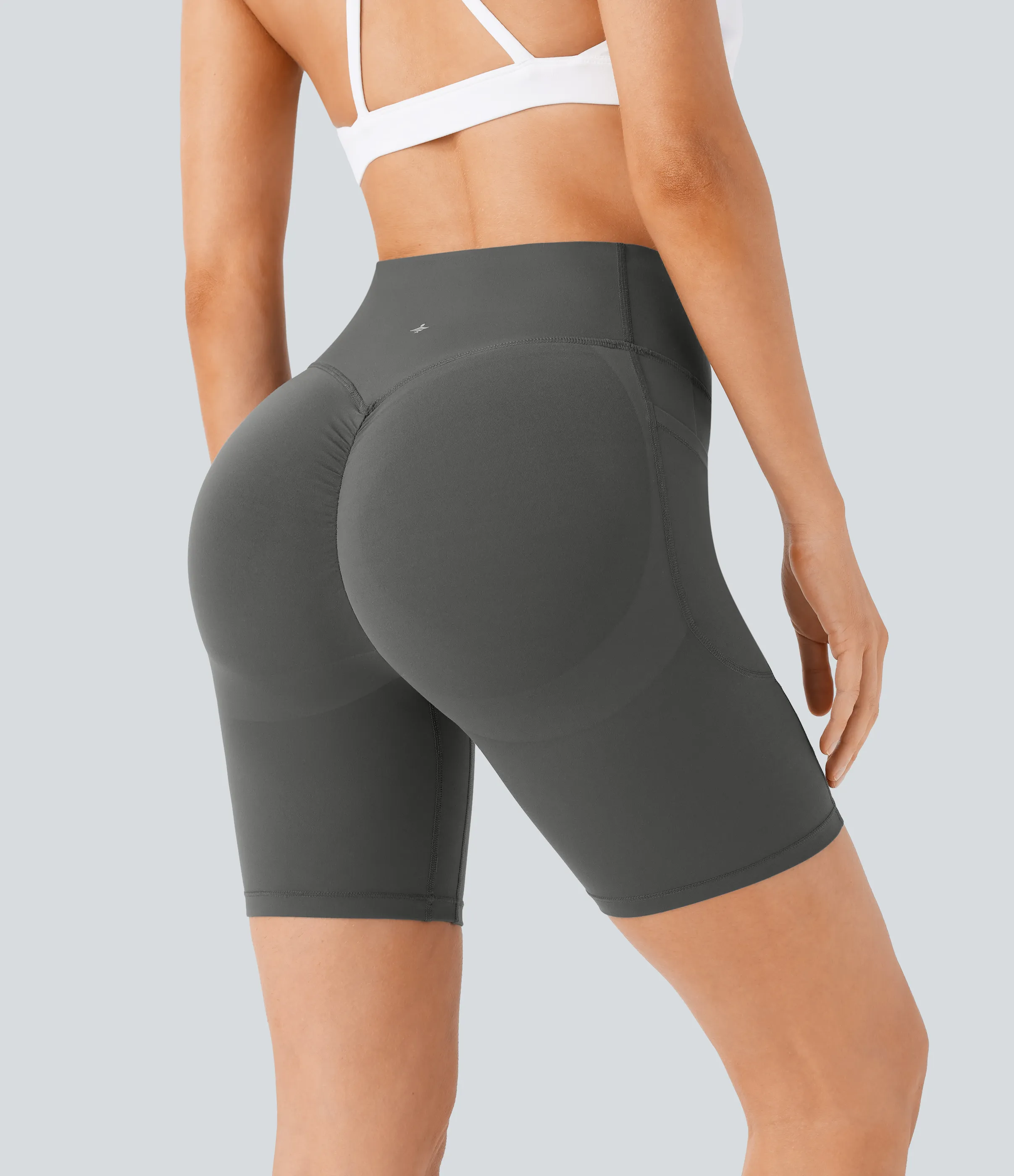 Halara Pantalón corto SoCinched UltraSculpt ciclista tiro alto realce glúteo bolsillo lateral entrenamiento 17.5cm - Volcanic Ash - XS sold by Halara product image thumbnail 5