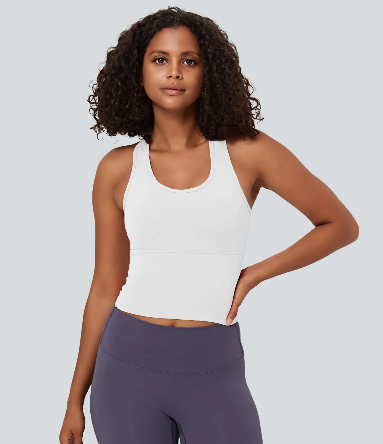 Halara Camiseta sin manga Softlyzero™ Plush yoga recortada espalda cruzada cuello U - White - XL sold by Halara product image thumbnail 3