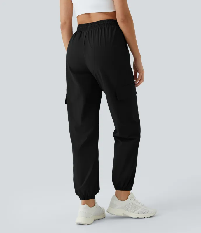 Halara Joggers cargo bolsillo lateral cordón tiro medio - Black - M sold by Halara
