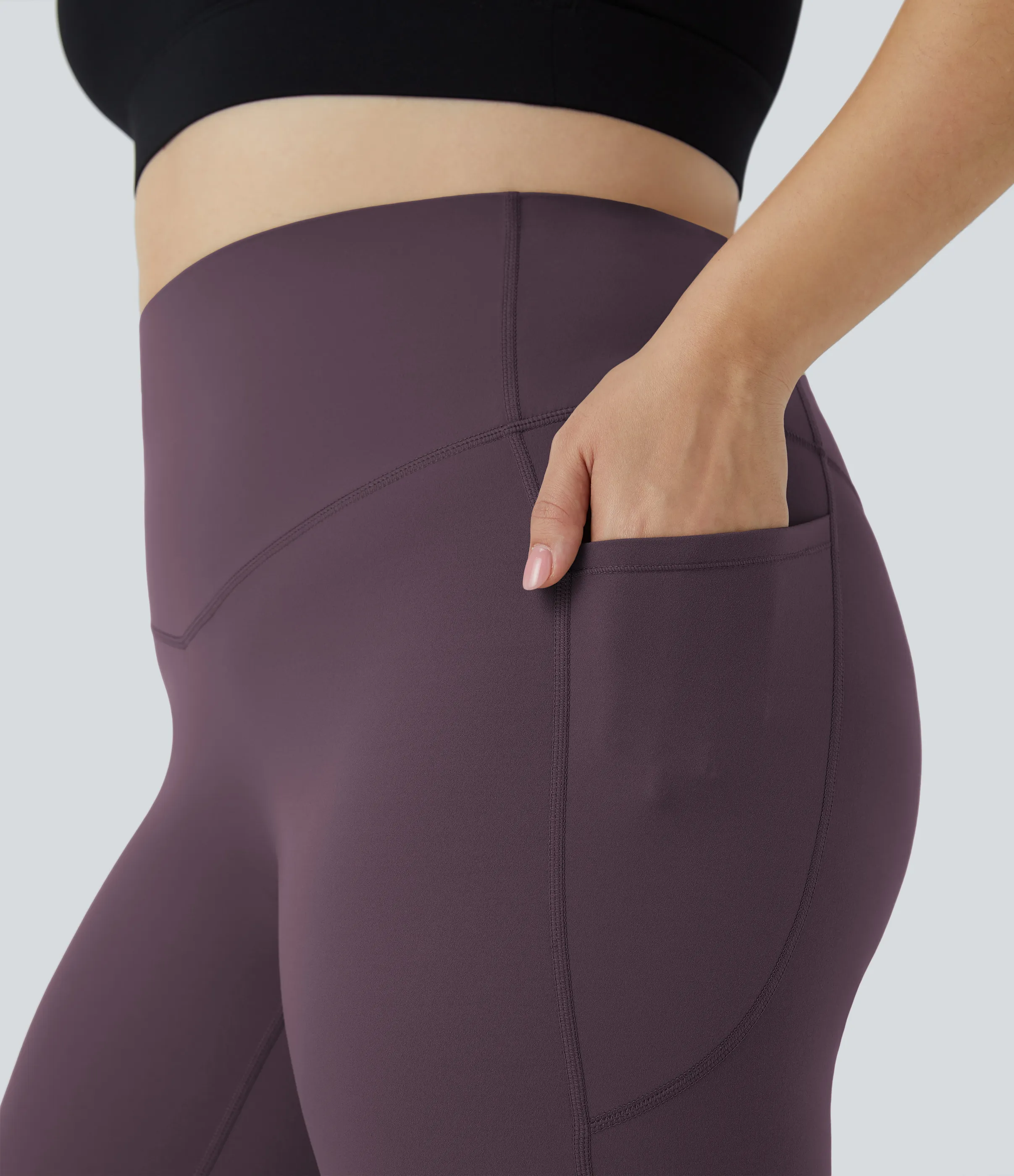 Halara Leggings SoCinched talla grande entrenamiento bolsillo lateral moldeador abdomen tiro alto - Night's Purple - 4X(7/8) sold by Halara product image thumbnail 5