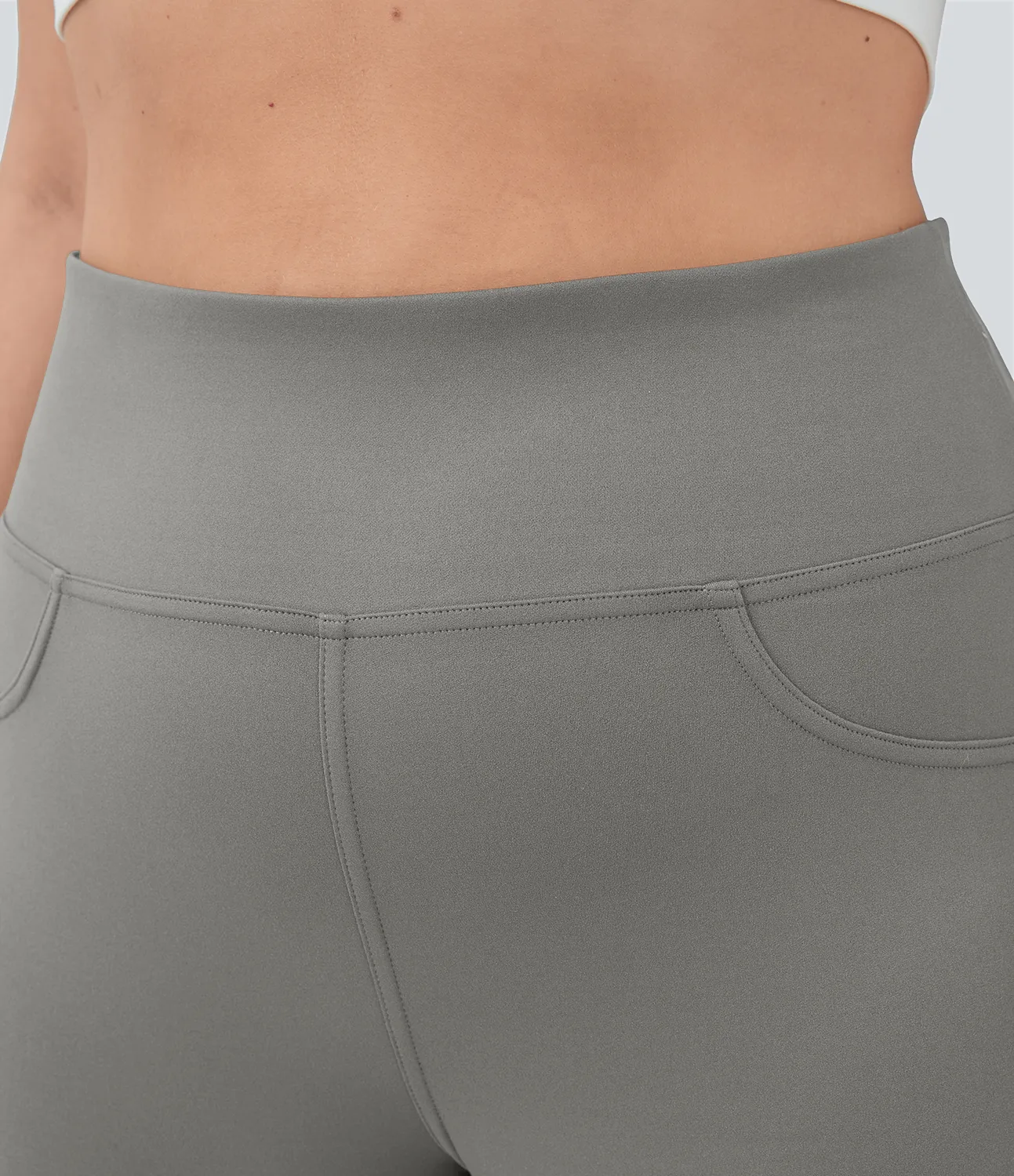 Halara Leggings yoga acampanado bolsillo trasero tiro alto talla grande - Silent Storm - 3X(regular) sold by Halara product image thumbnail 5