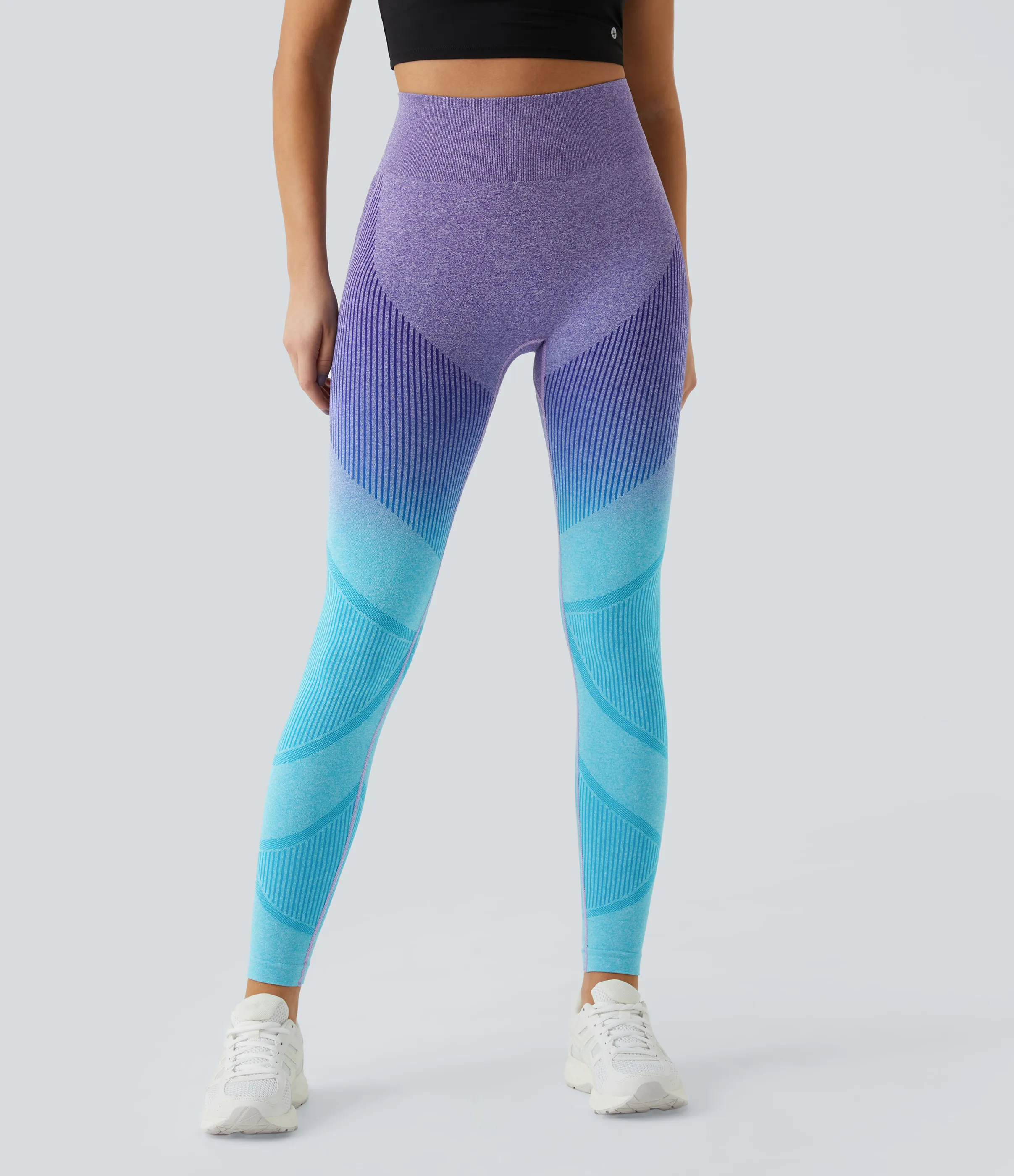 Halara Leggings degradados FLOW sin costuras con tiro alto - Blue White Gradient Blue - XS sold by Halara product image thumbnail 3