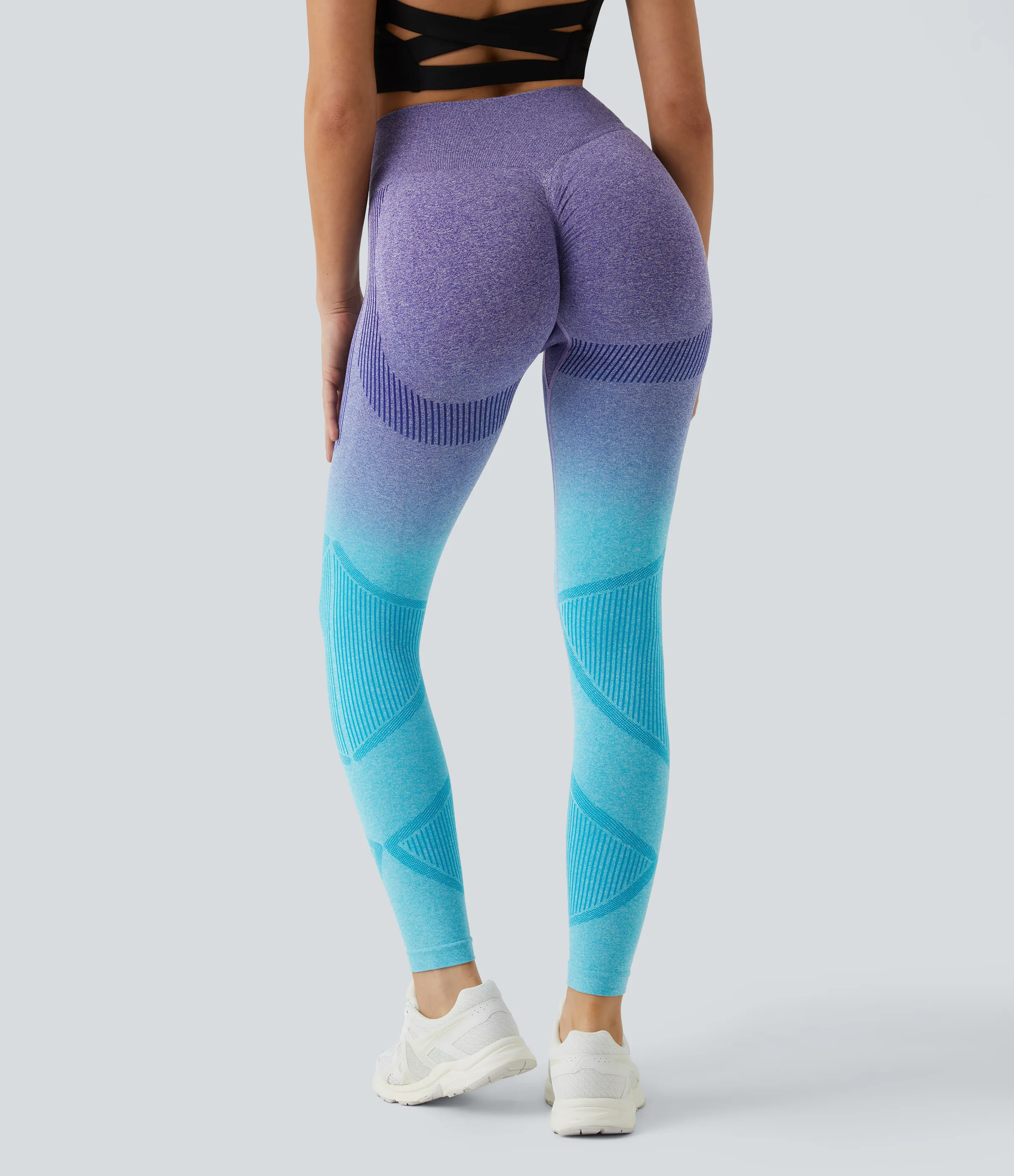 Halara Leggings degradados FLOW sin costuras con tiro alto - Blue White Gradient Blue - XS sold by Halara product image thumbnail 5